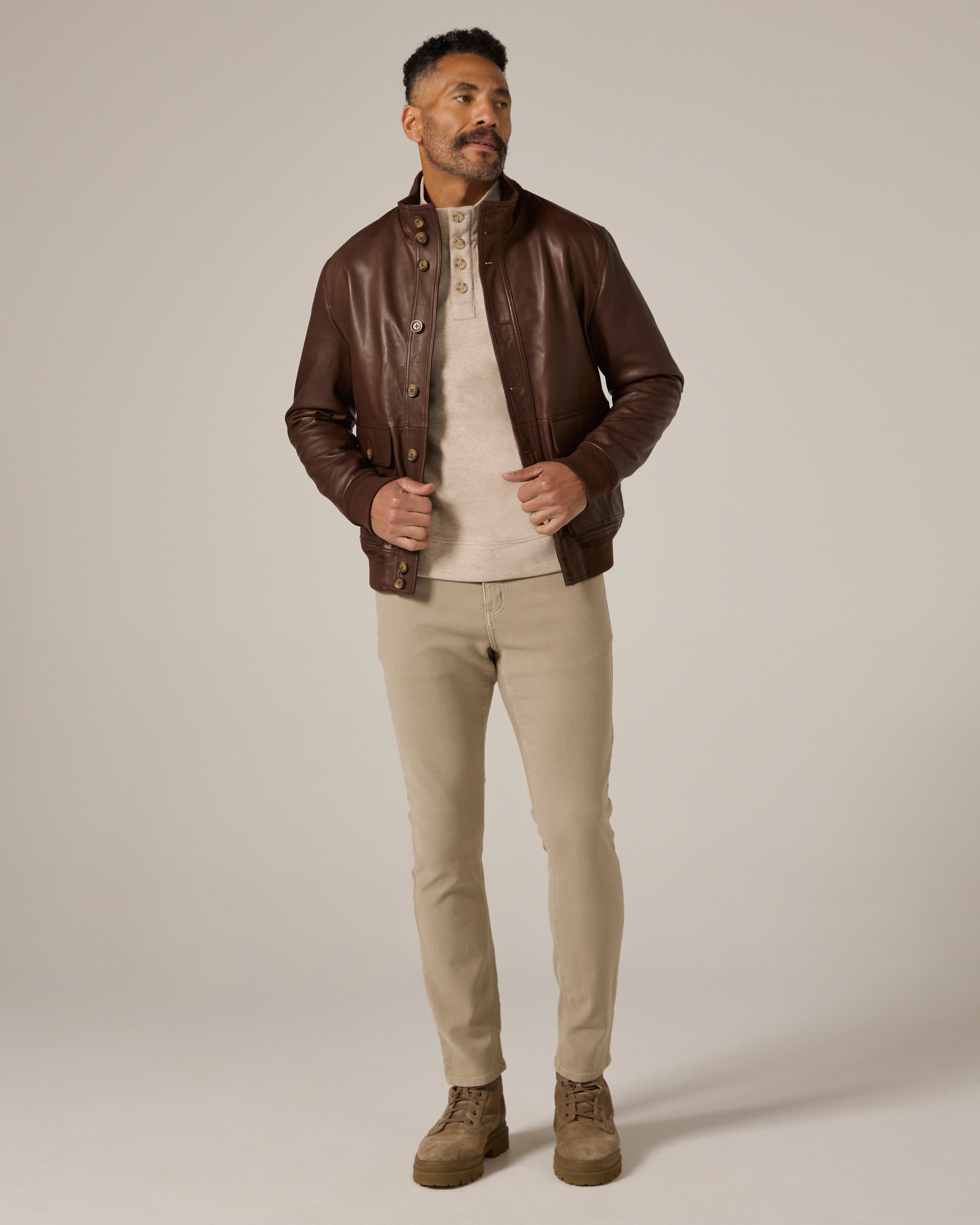 Stratton Textured Pullover Khaki