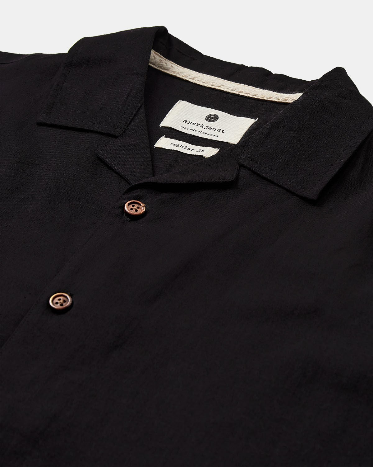 Akleo Short Sleeve Cot/Linen Shirt Caviar