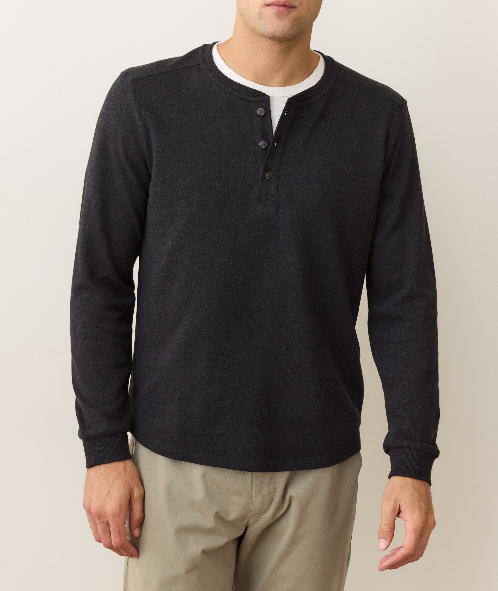 Pacifica Stretch Henley Charcoal