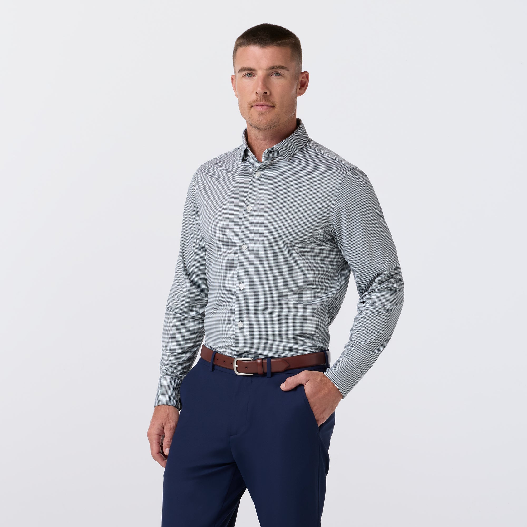 Halyard LS Dress Shirt Hemlock Peter Gingham