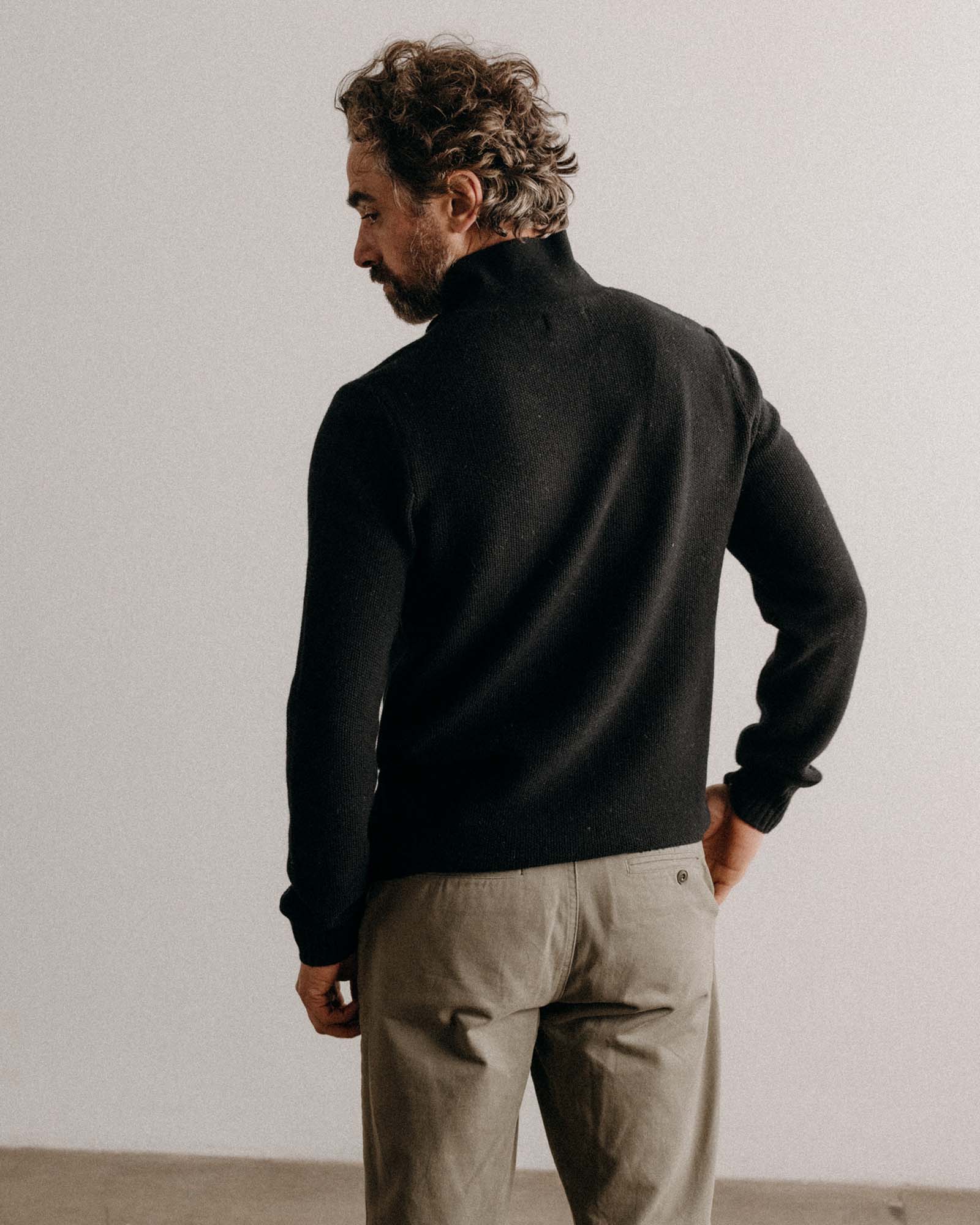 The Newton Sweater Polo in Merino Midnight