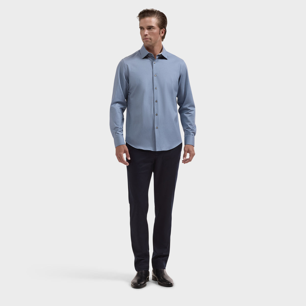 OOOHCotton Jimmy Long Sleeve Shirt Steel