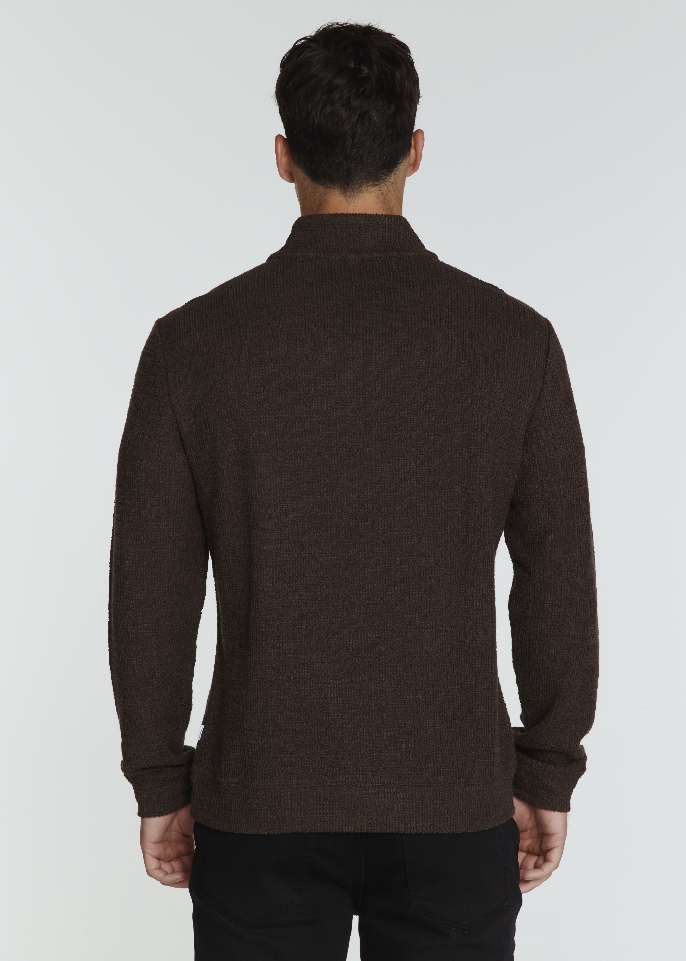 Monterey Textured Quarter Zip Pullover Bark