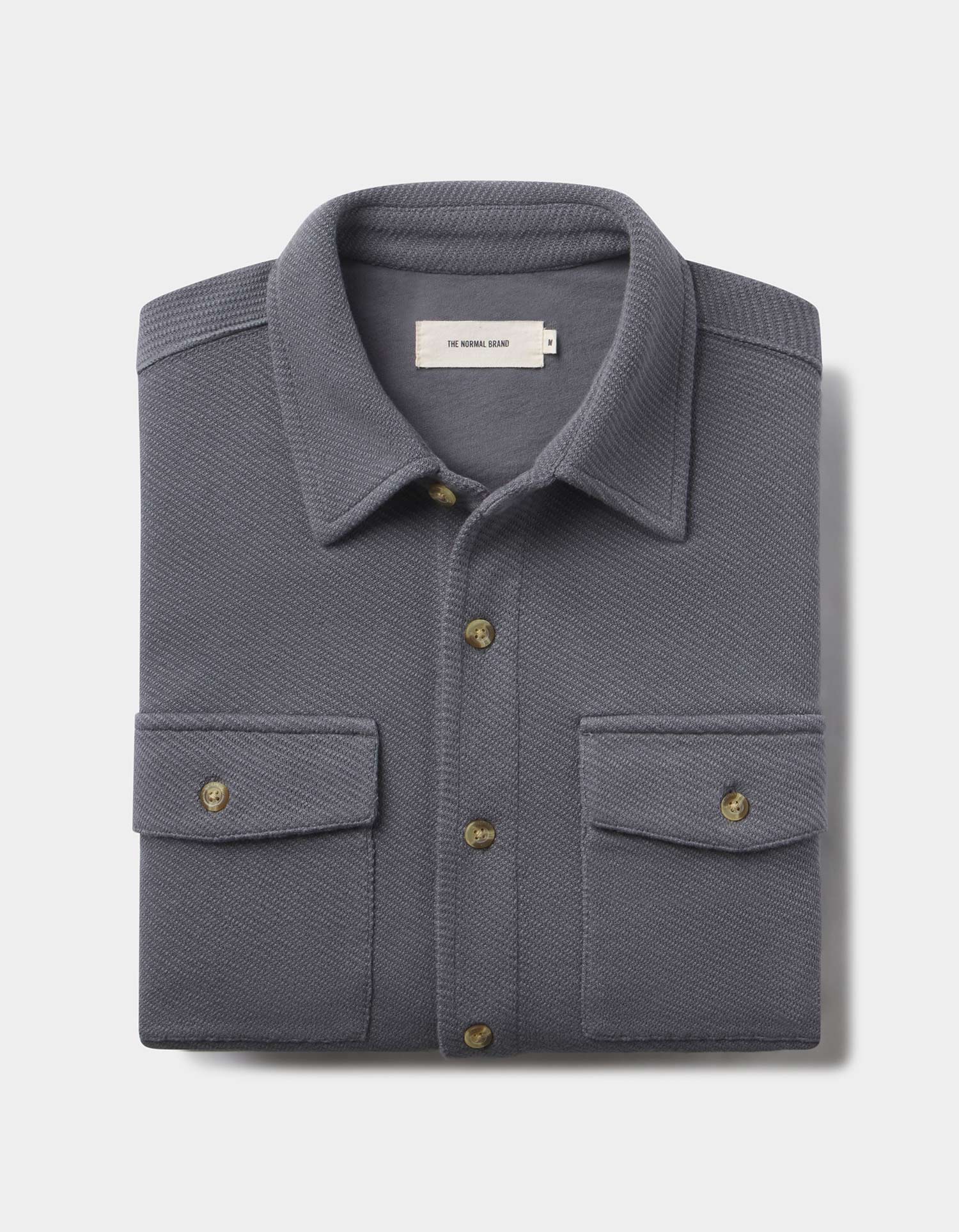 Looped Terry Button Up Harbor Blue