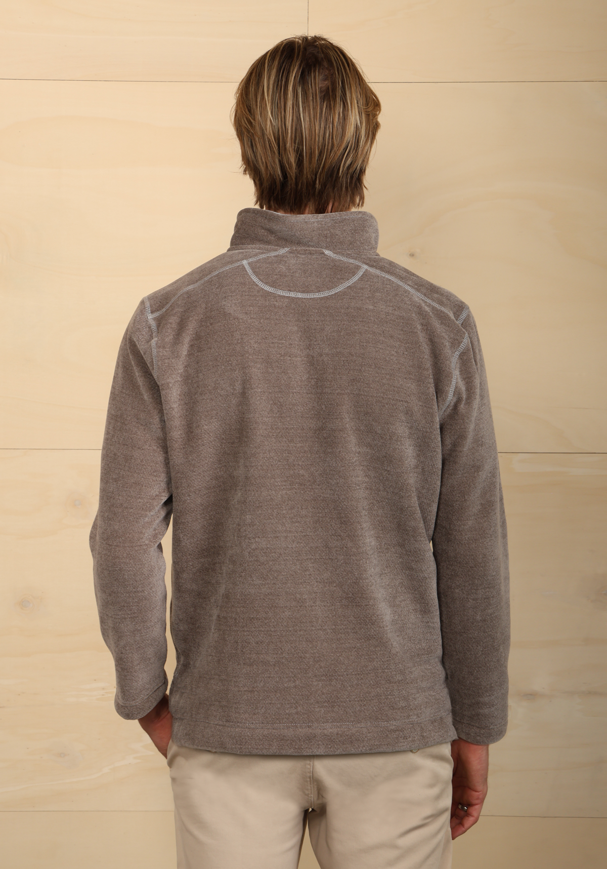 Lux Chenille 1/4 Zip Pullover Grey