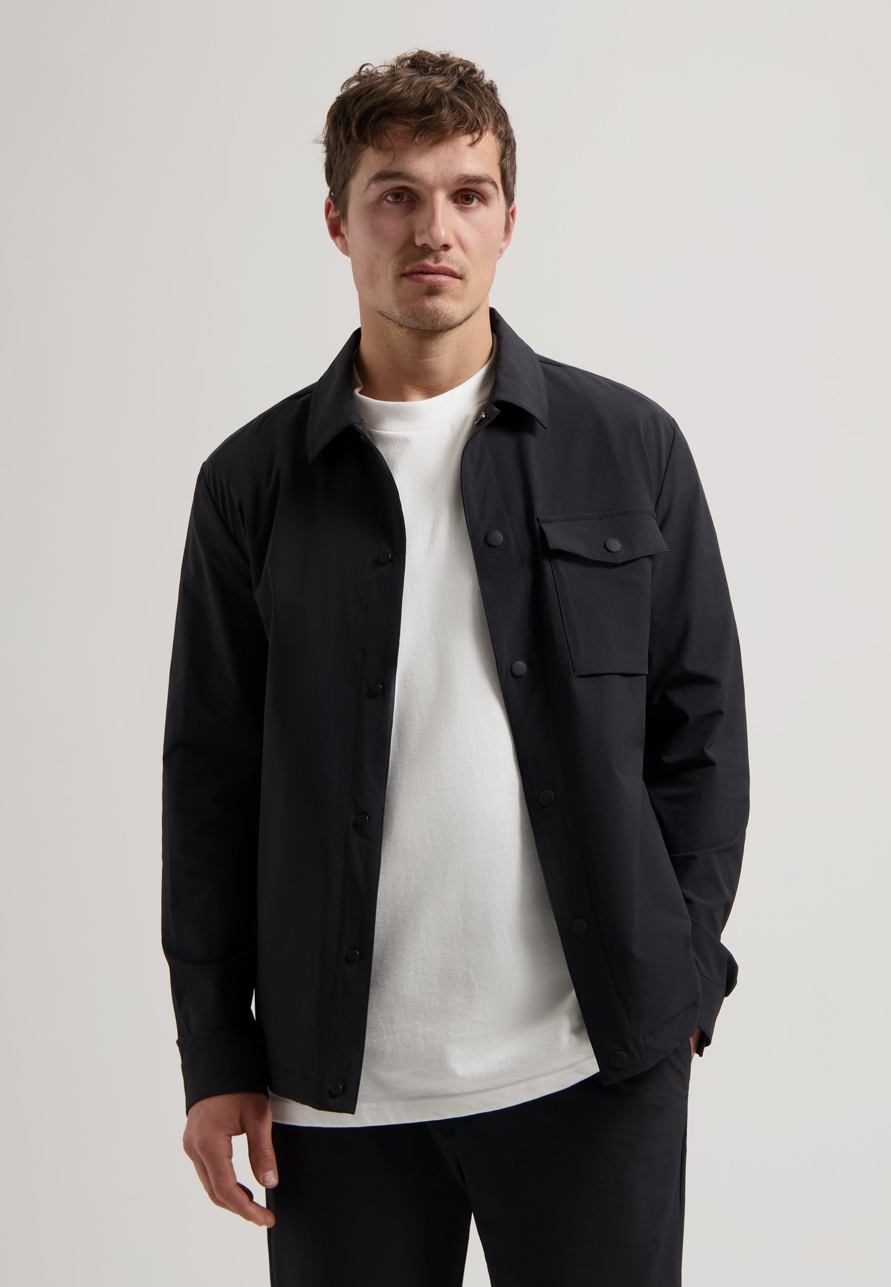 Lason Tech Stretch Overshirt Black