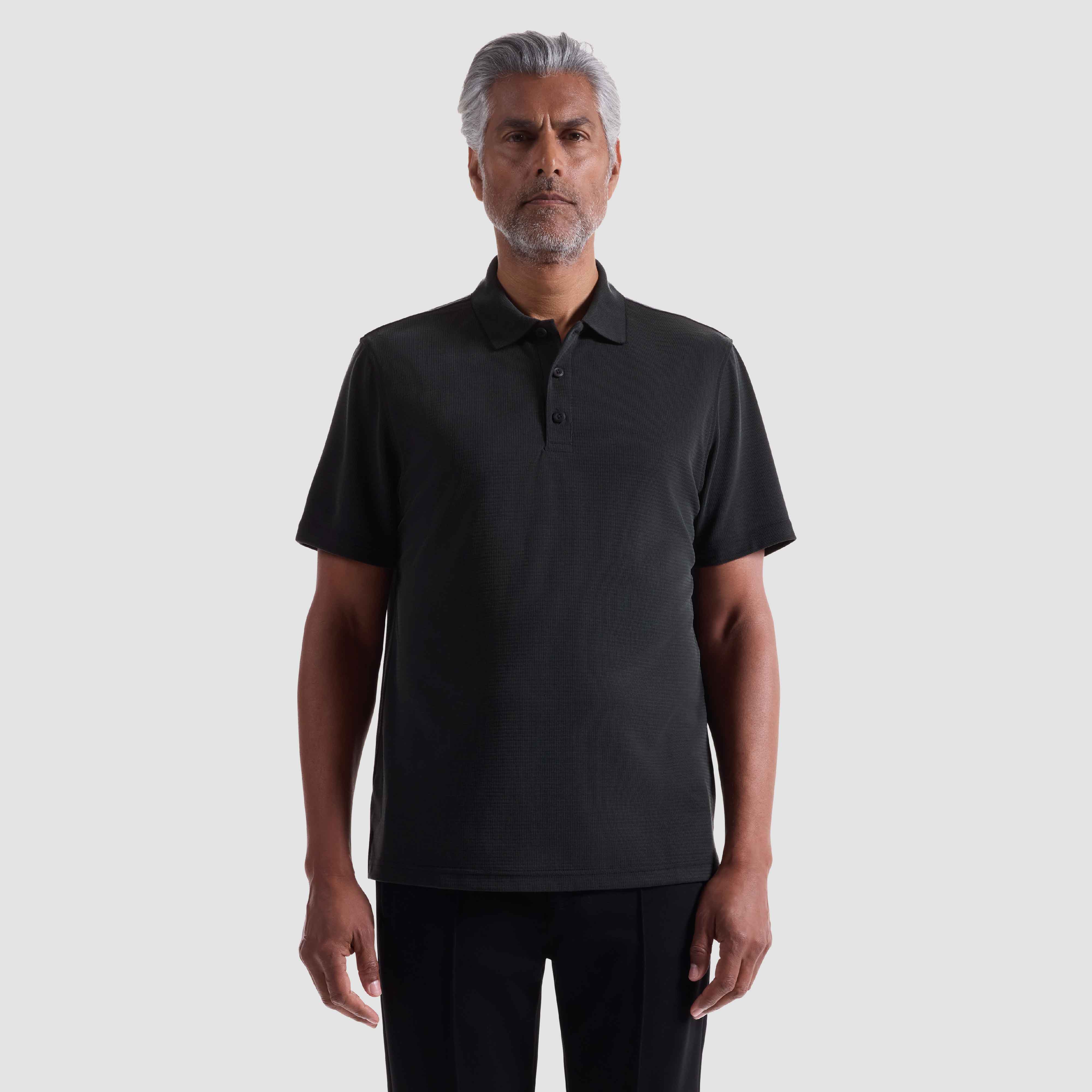 Oscar Ottoman Polo Shirt Black