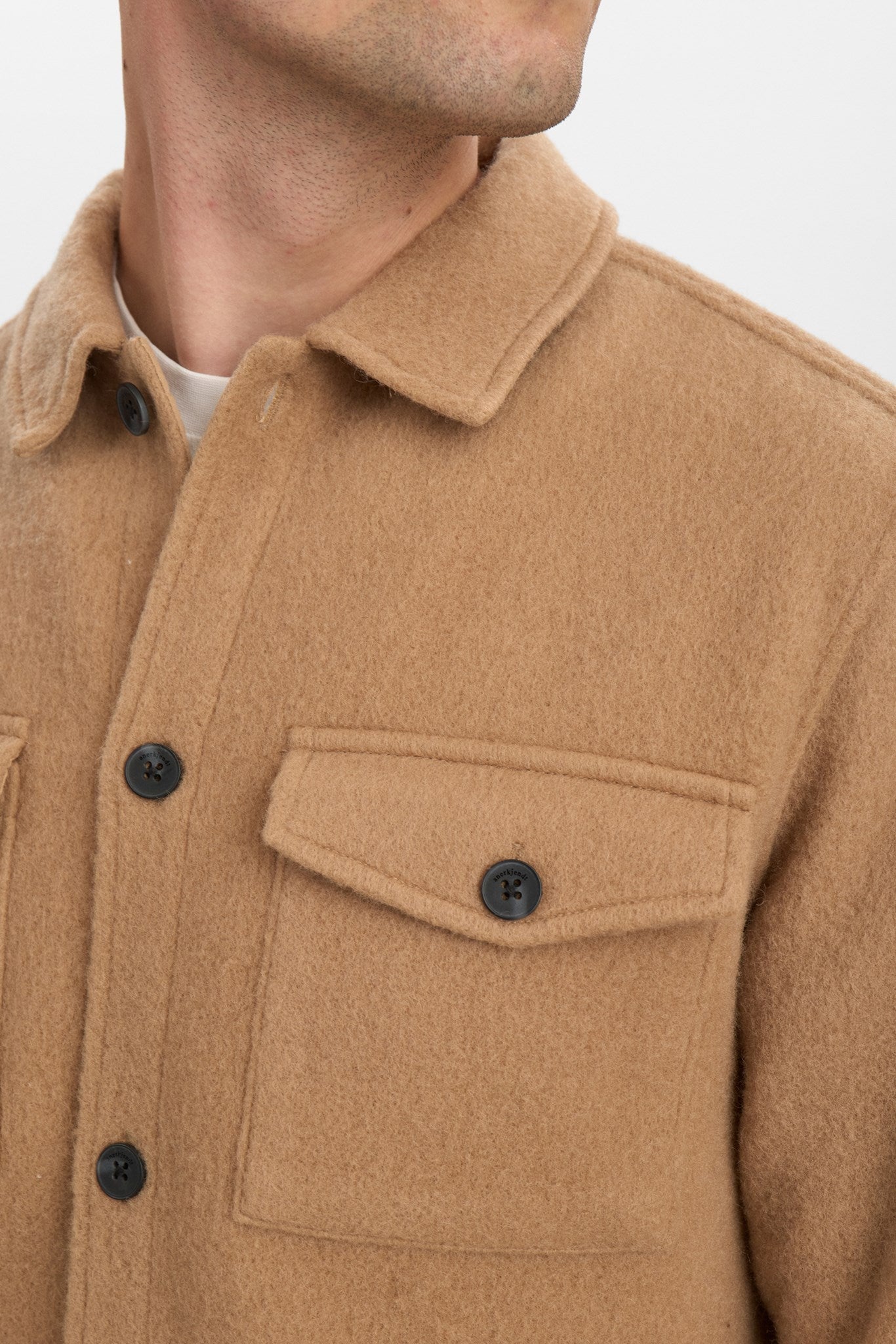 Akoscar Boiled Wool Overshirt Tiger's Eye