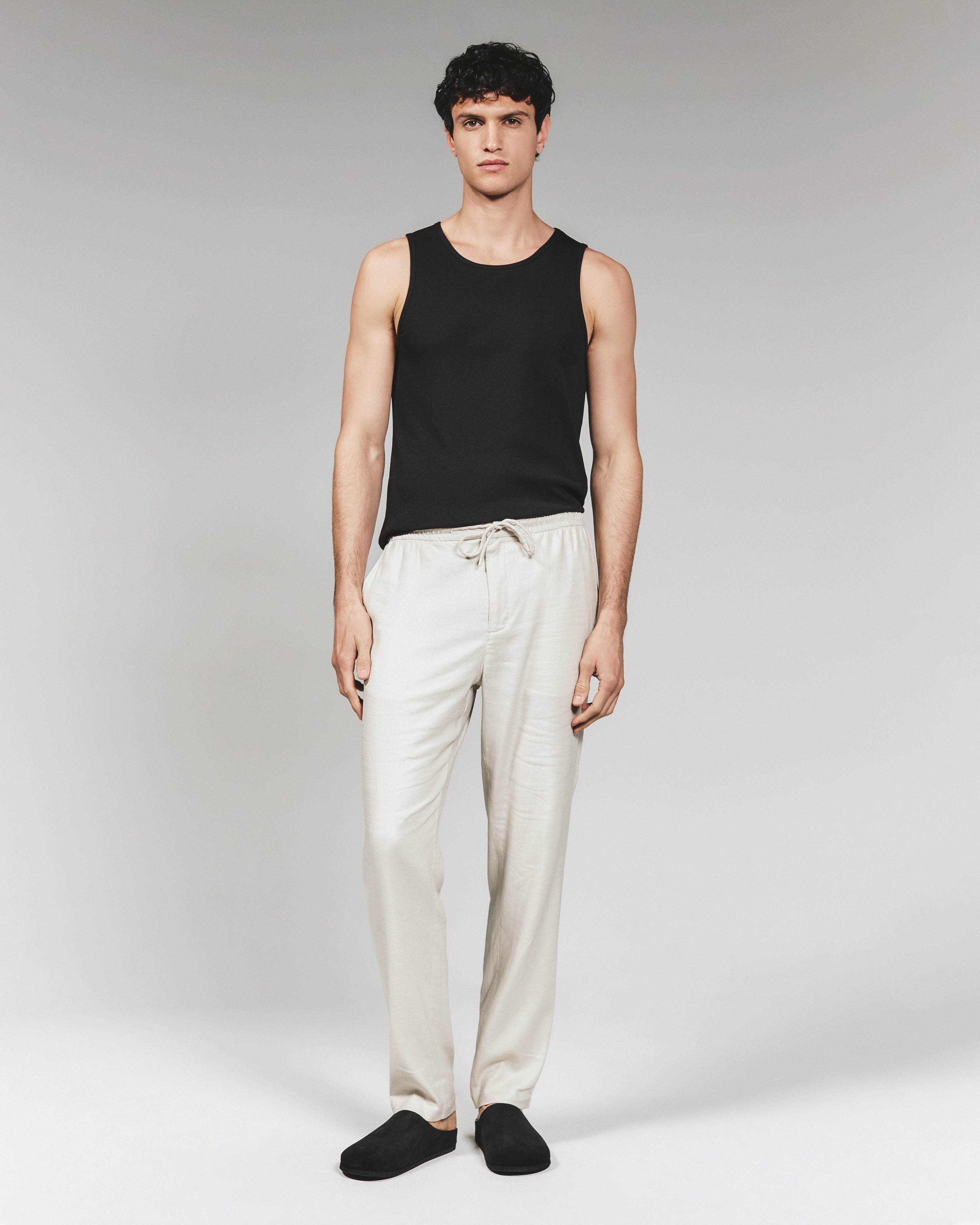 Modal Ribbed Tank Black