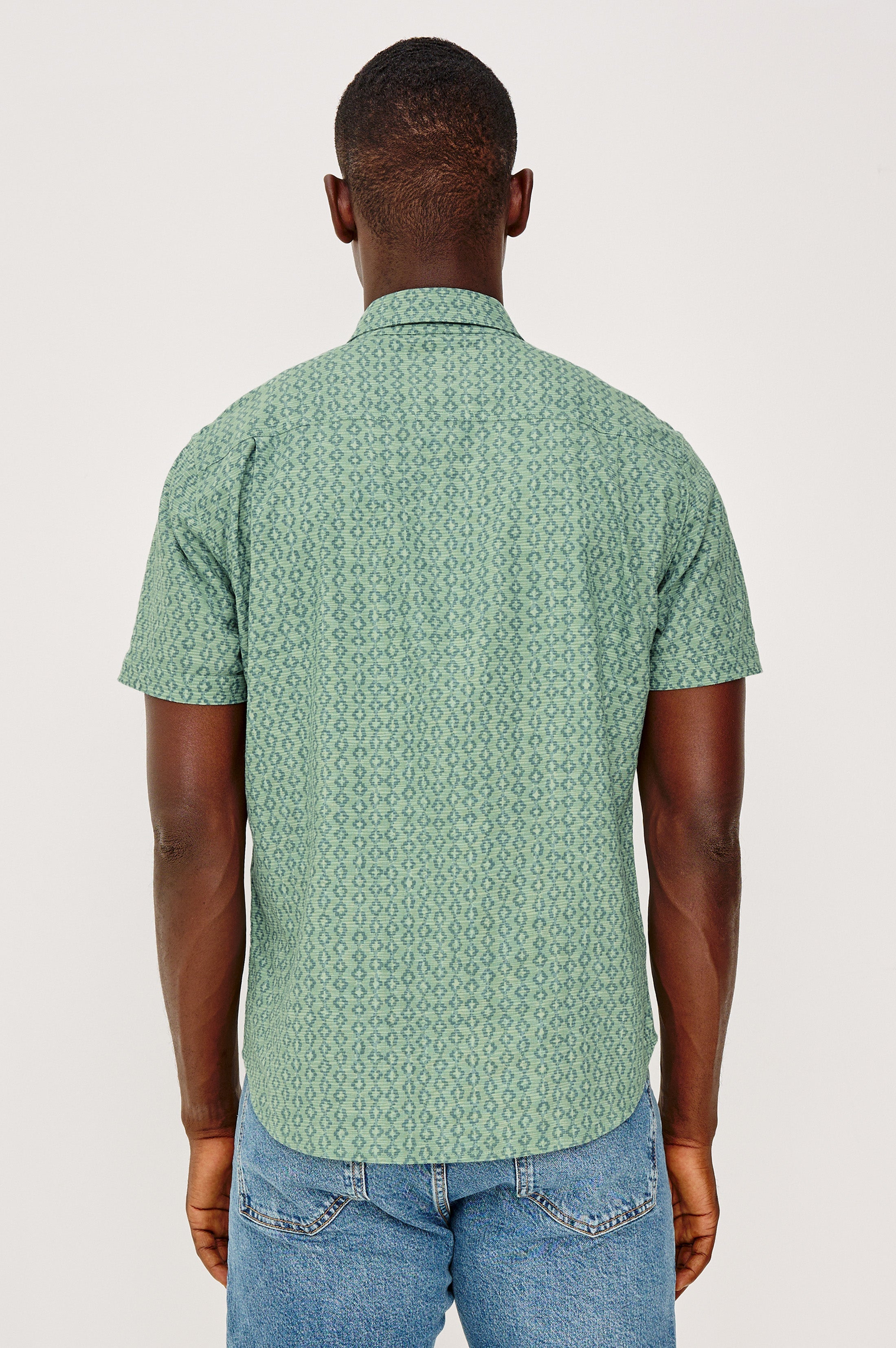 Carson Shirt Wavy Batik Aqua