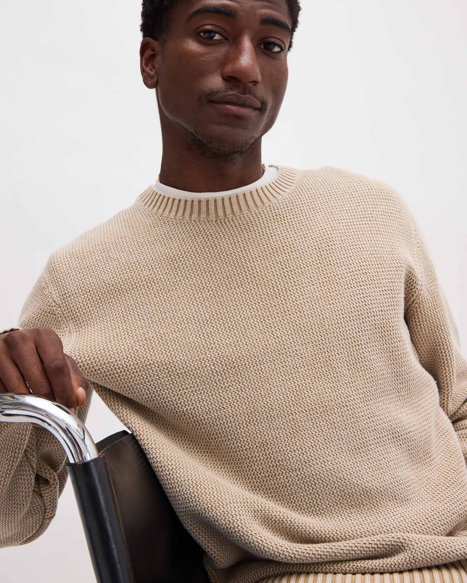 Dune Open Knit Sweater Khaki