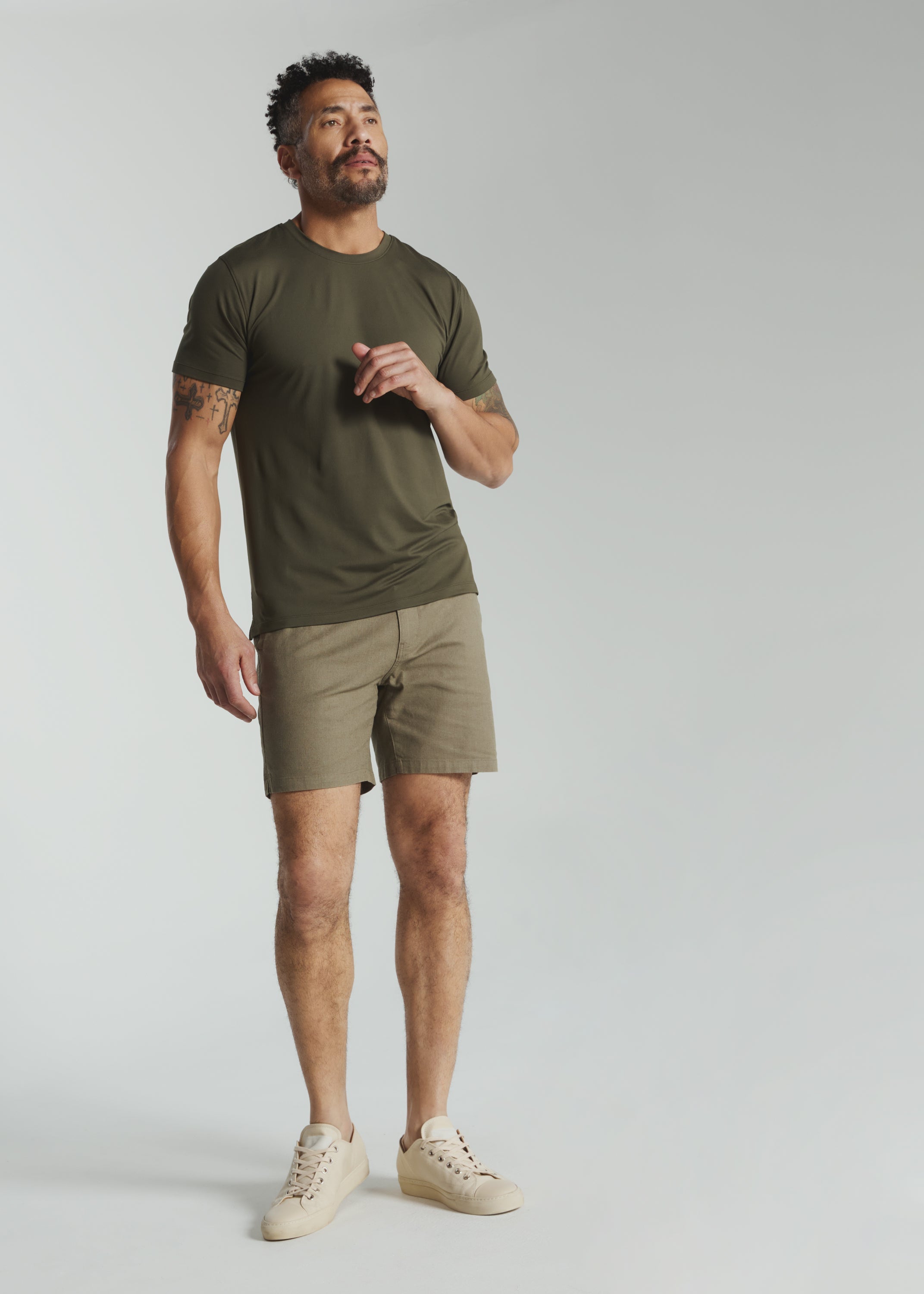 Laguna 5" Linen Short Light Olive