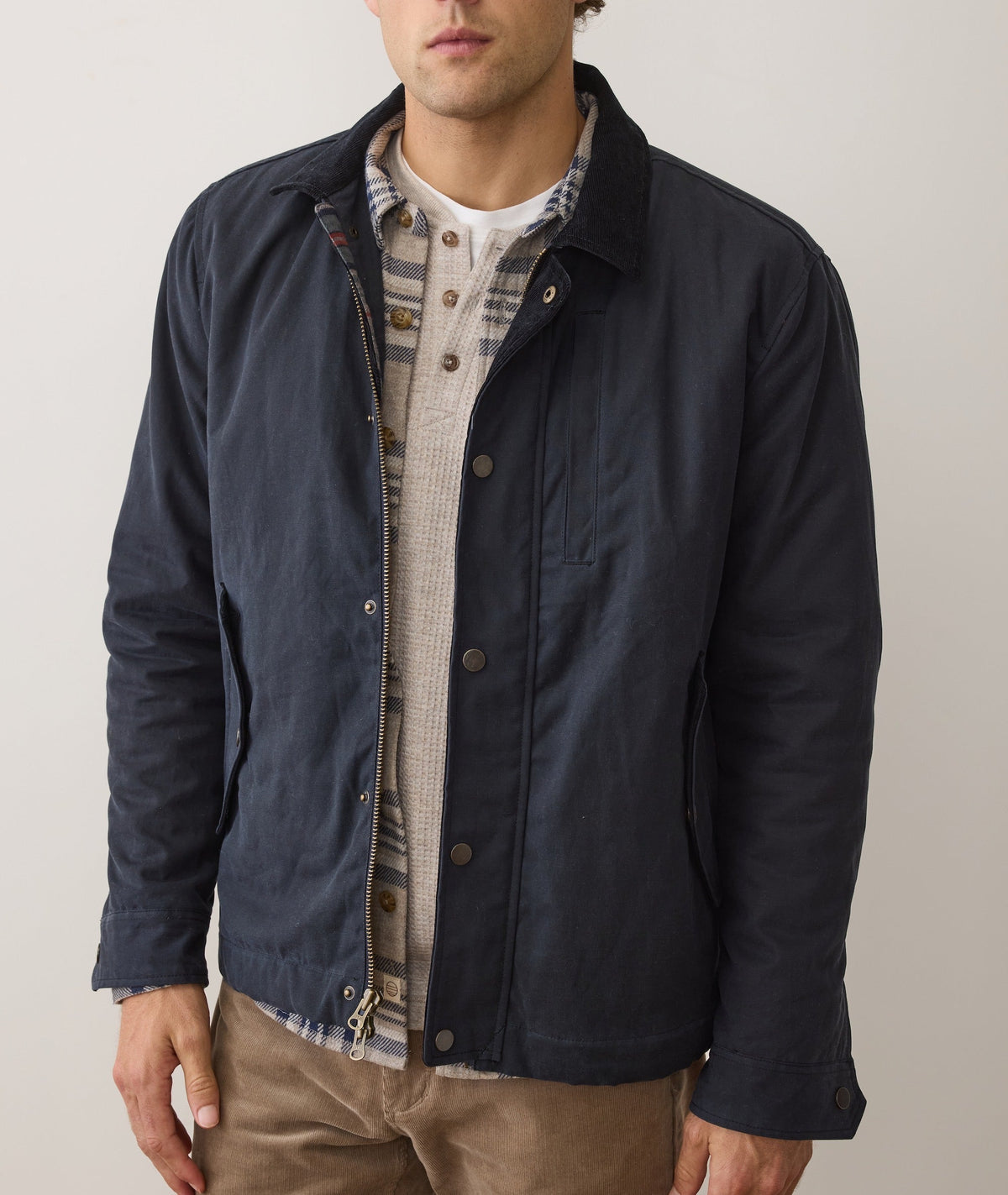 Weston Wax Canvas Barn Jacket Dark Blue