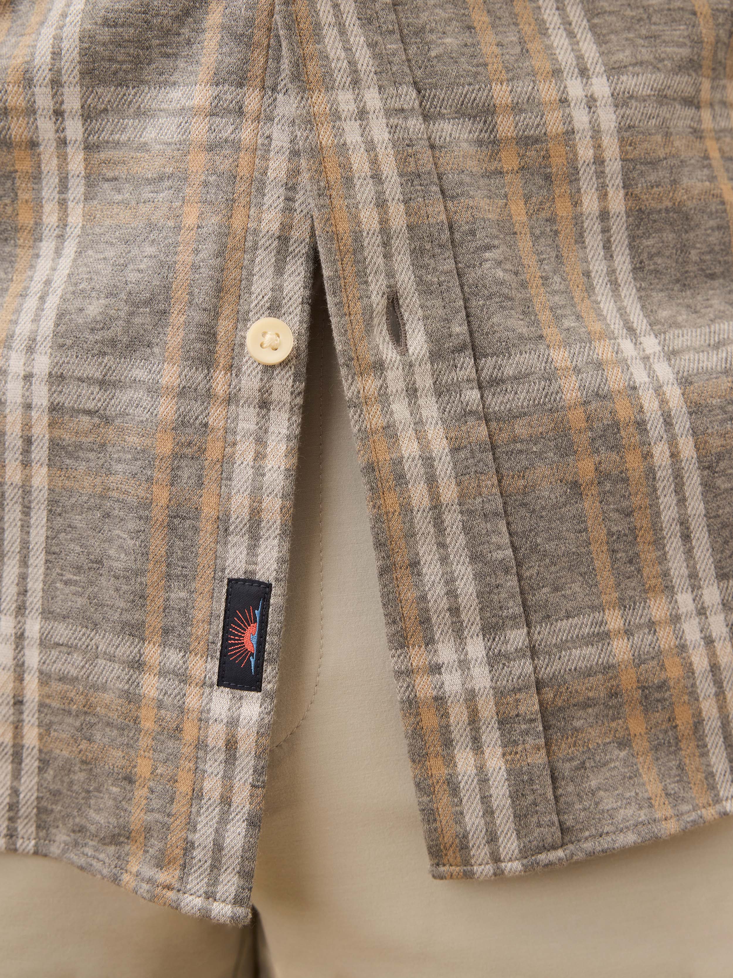 Coastline Knit Shirt Dune Ash Plaid