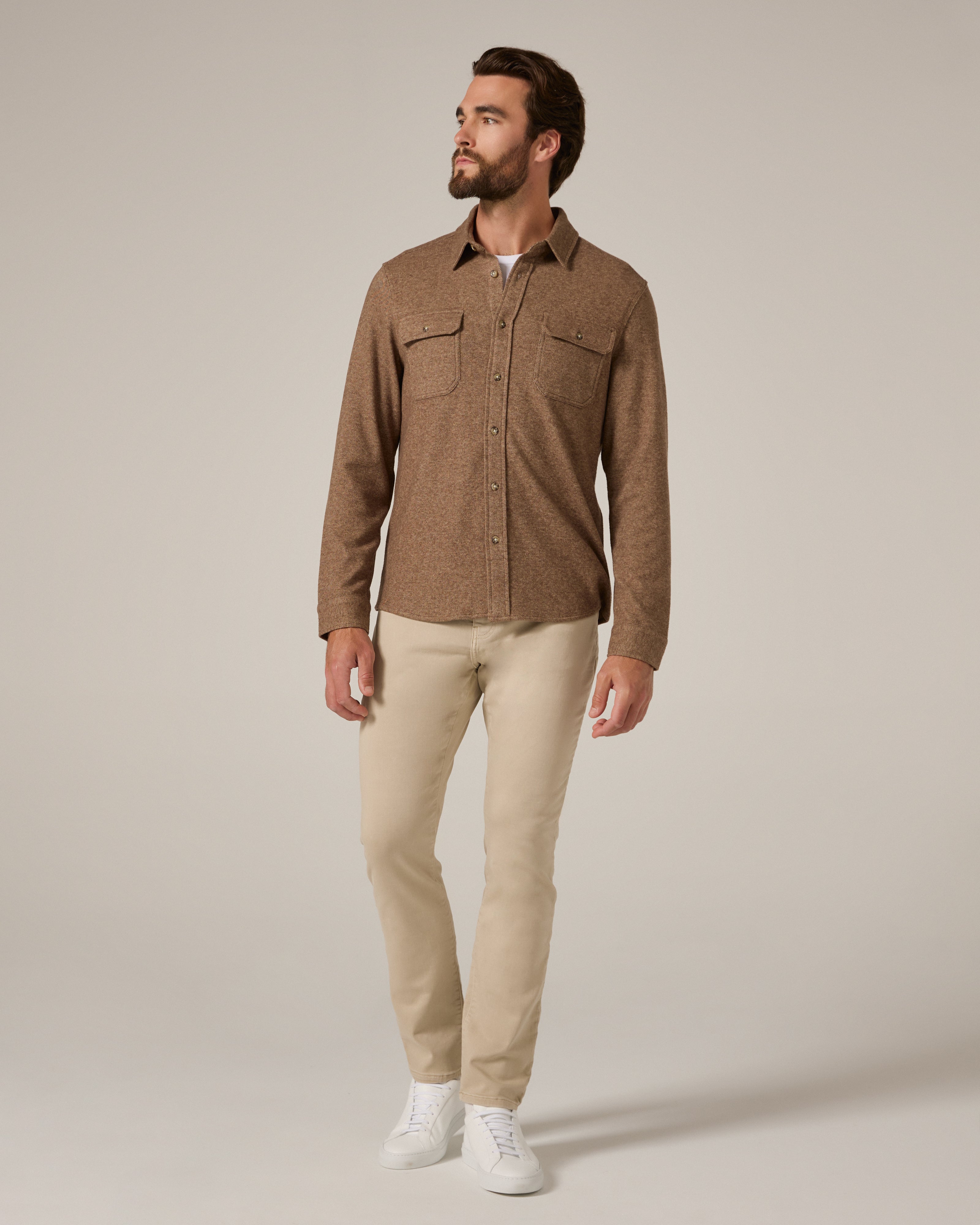 Generation Long Sleeve Marled Shirt Caramel