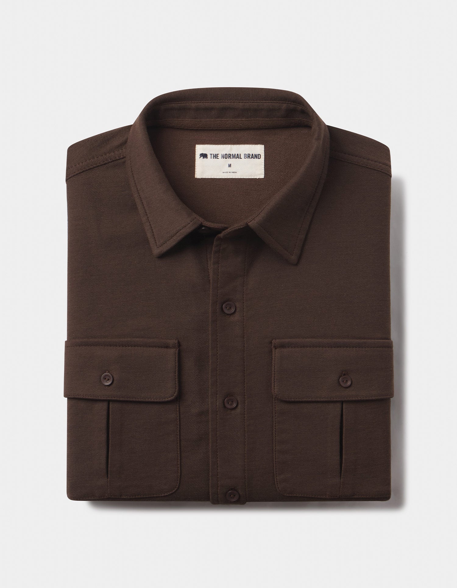 Comfort Terry Shirt Jacket Dark Brown