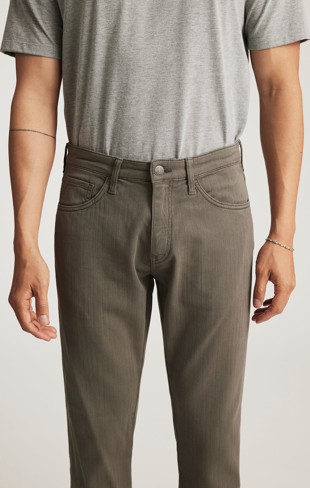 Marcus Slim Straight Leg Sage Herringbone