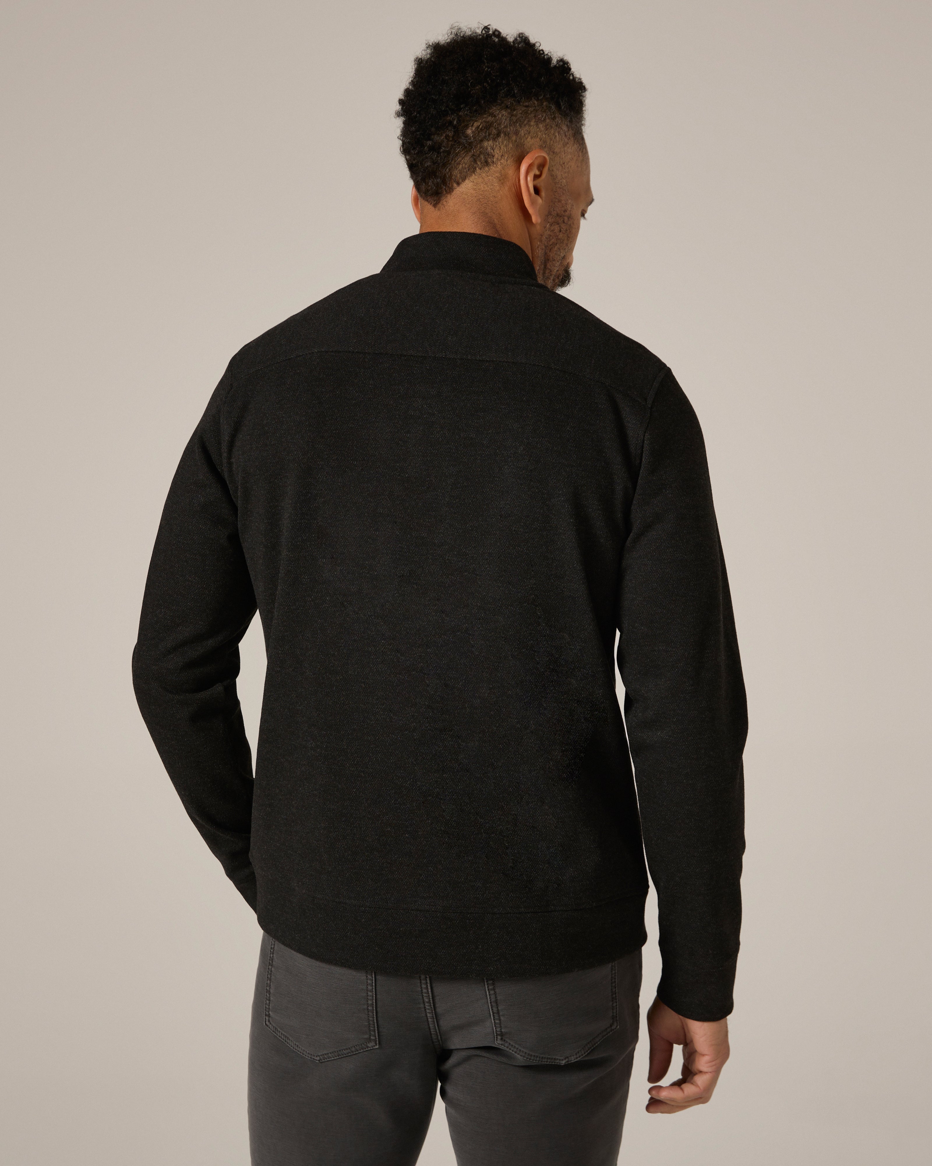 Stratton Textured Pullover Charcoal
