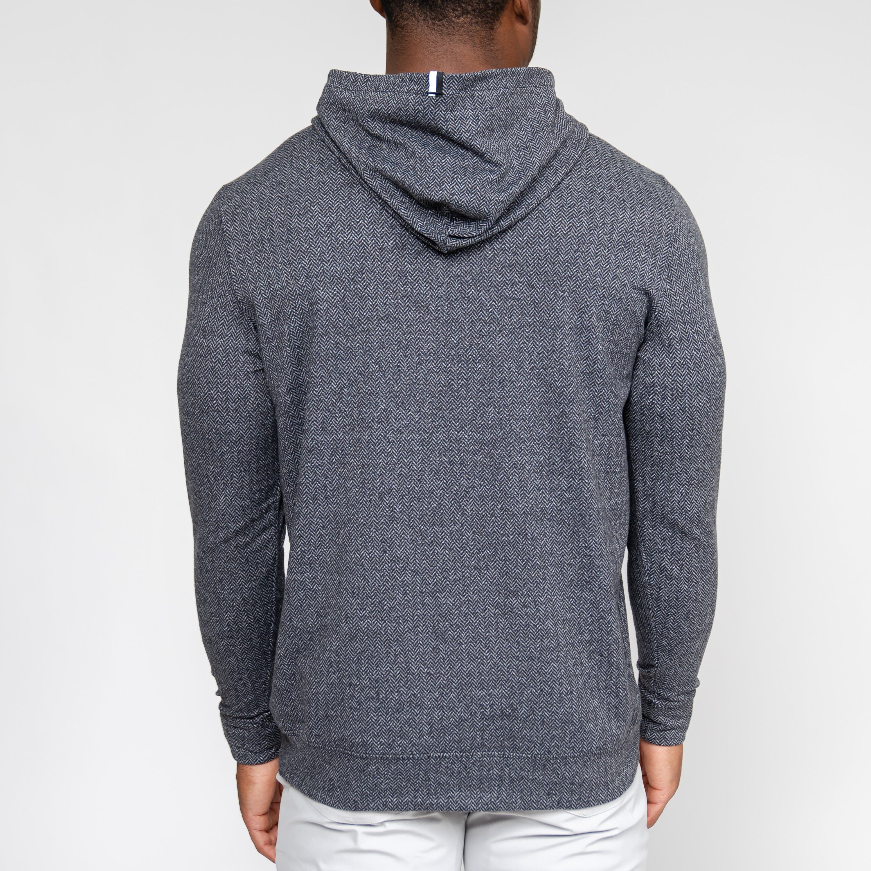 Herringbone Hoodie Black/White