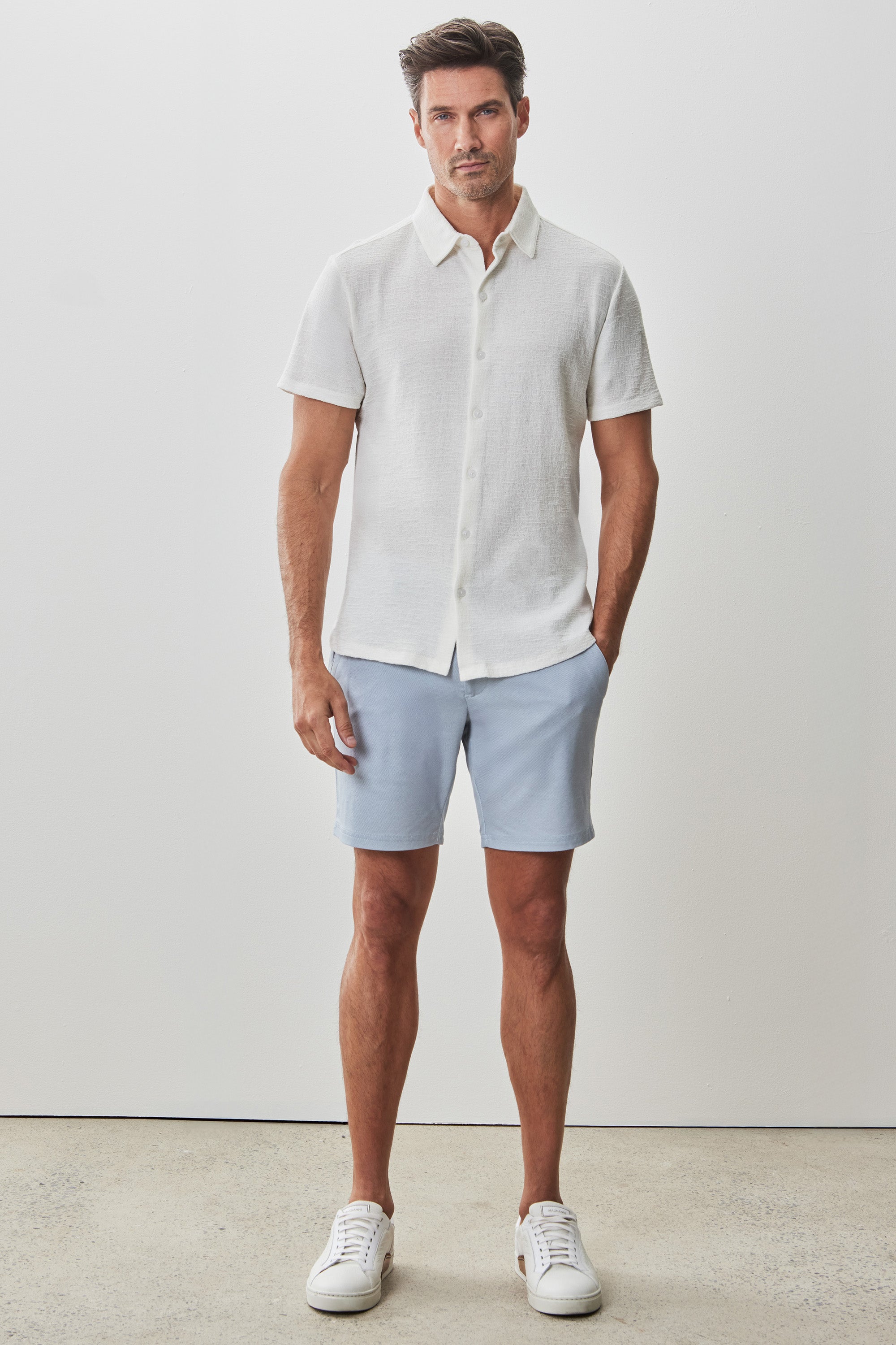 Newman Short Sleeve Knit Shirt White
