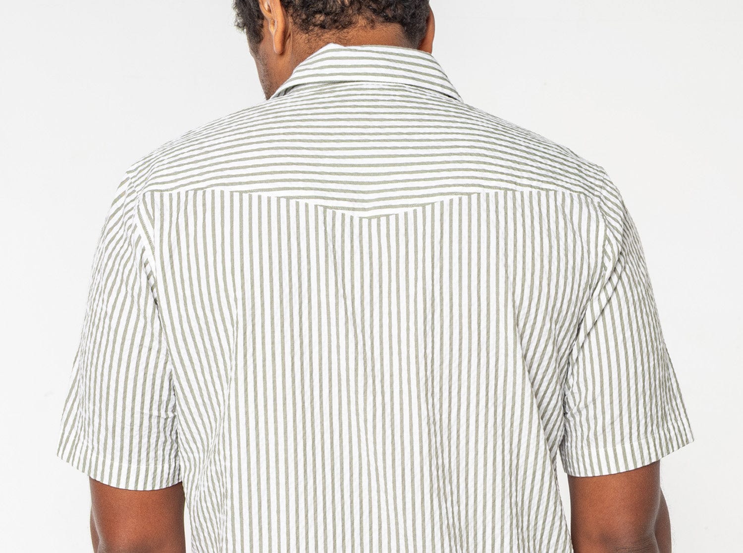 Seersucker Performance Pearl Snap Short Sleeve Shirt Sage