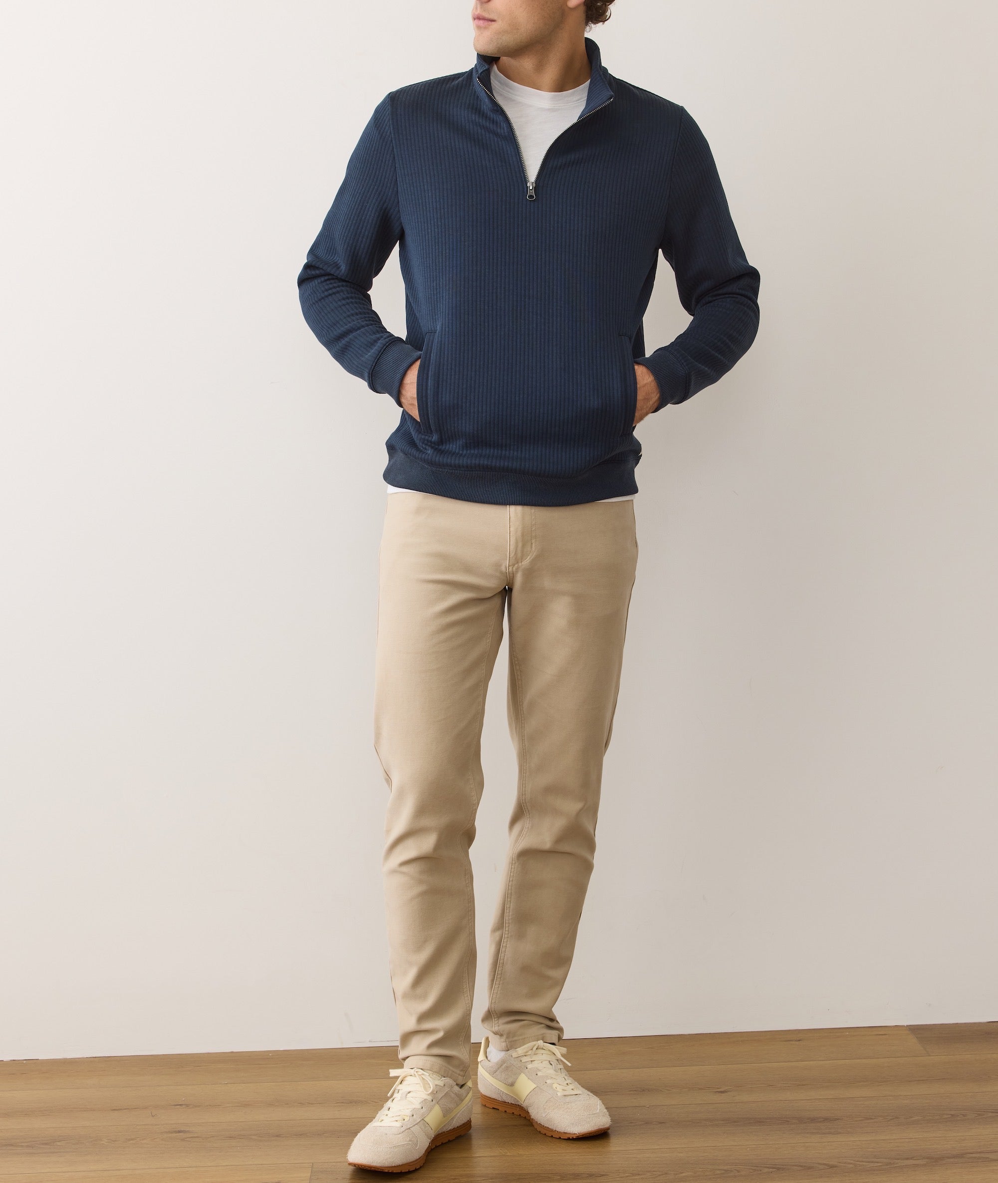 Corbet Quilted Quarter Zip Navy