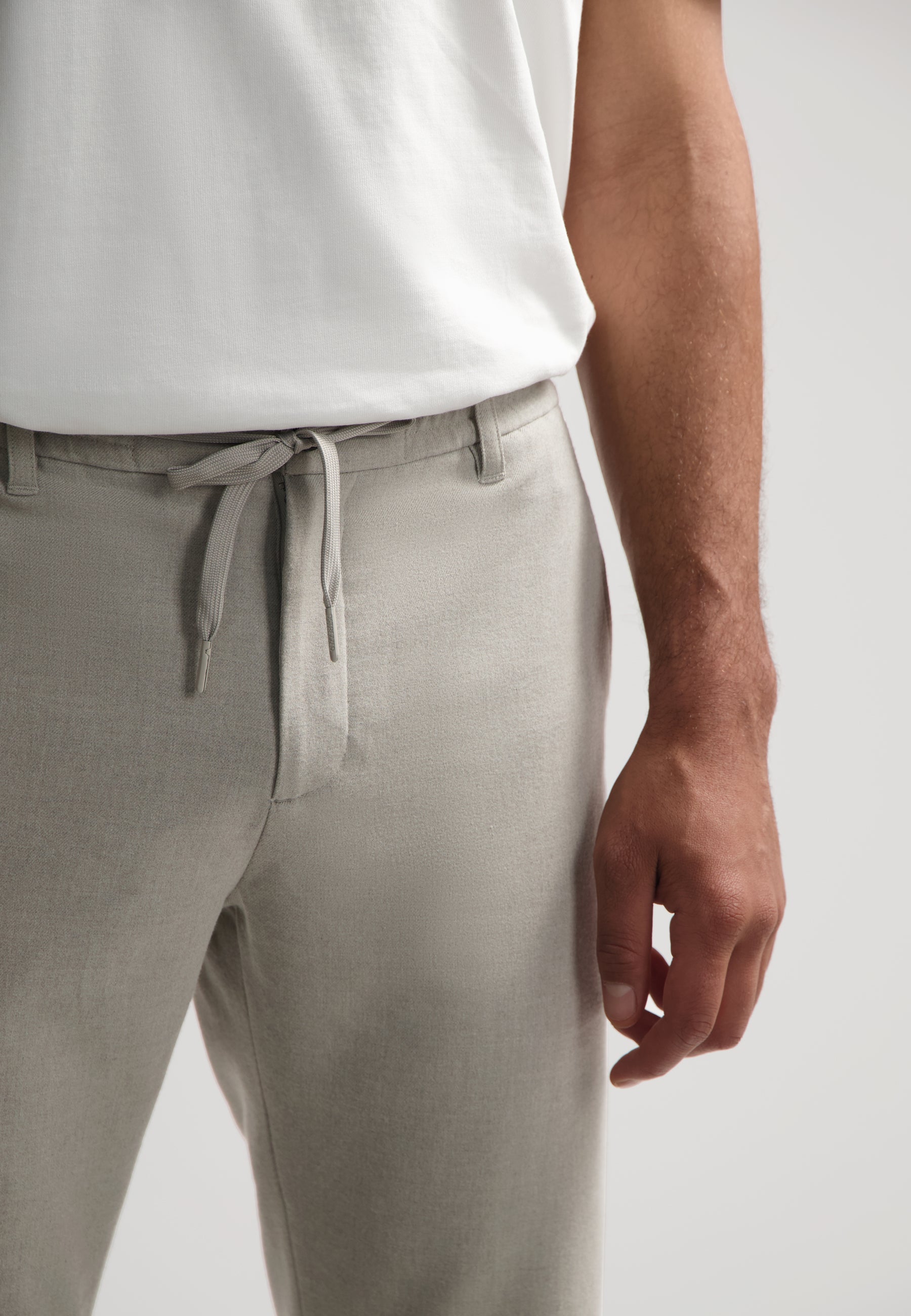 Logan Flannel Trouser Ghost Grey