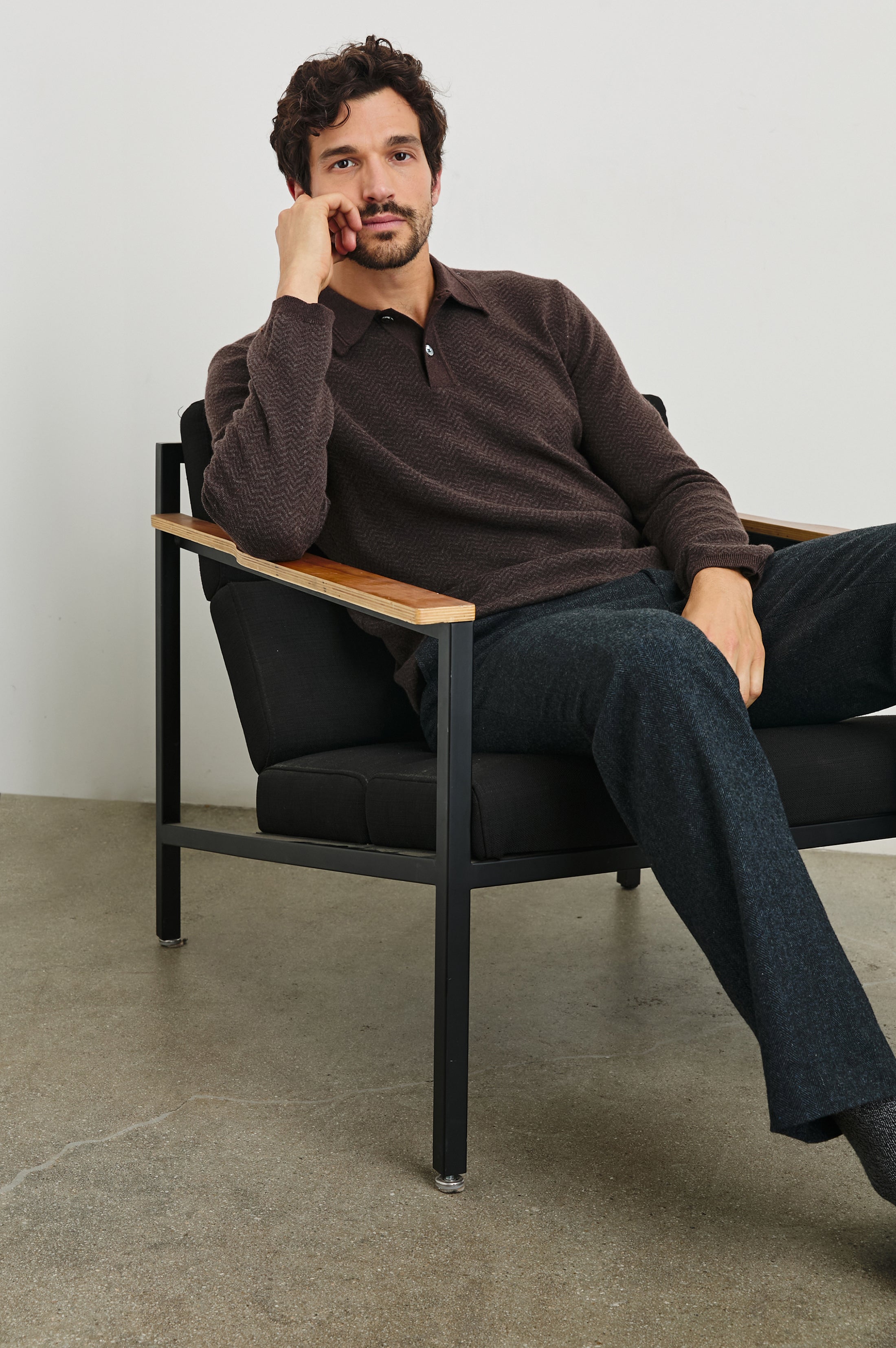 Herrington Shirt Brown Herringbone Melange