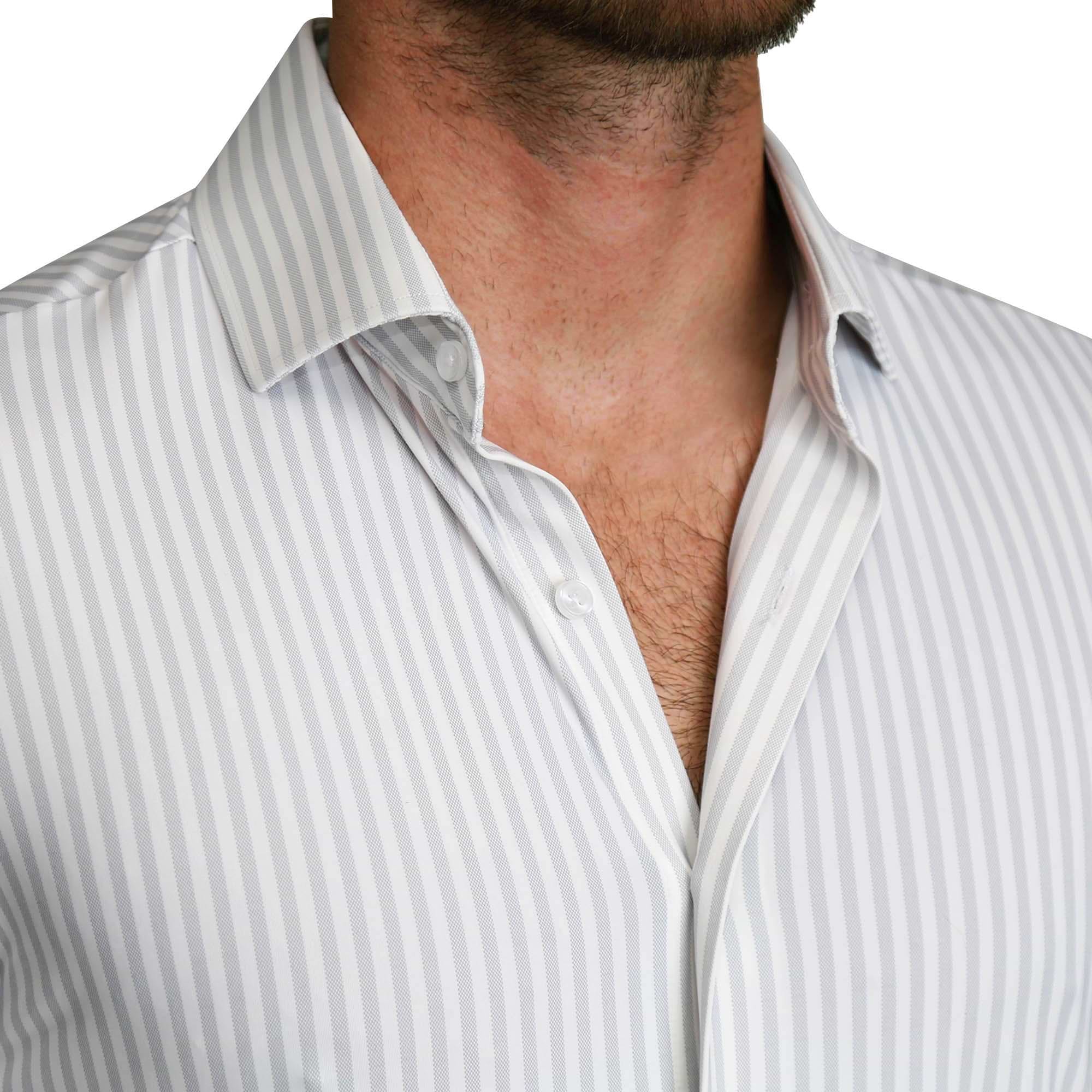 The Aaria Shirt Light Grey Bengal Stripe