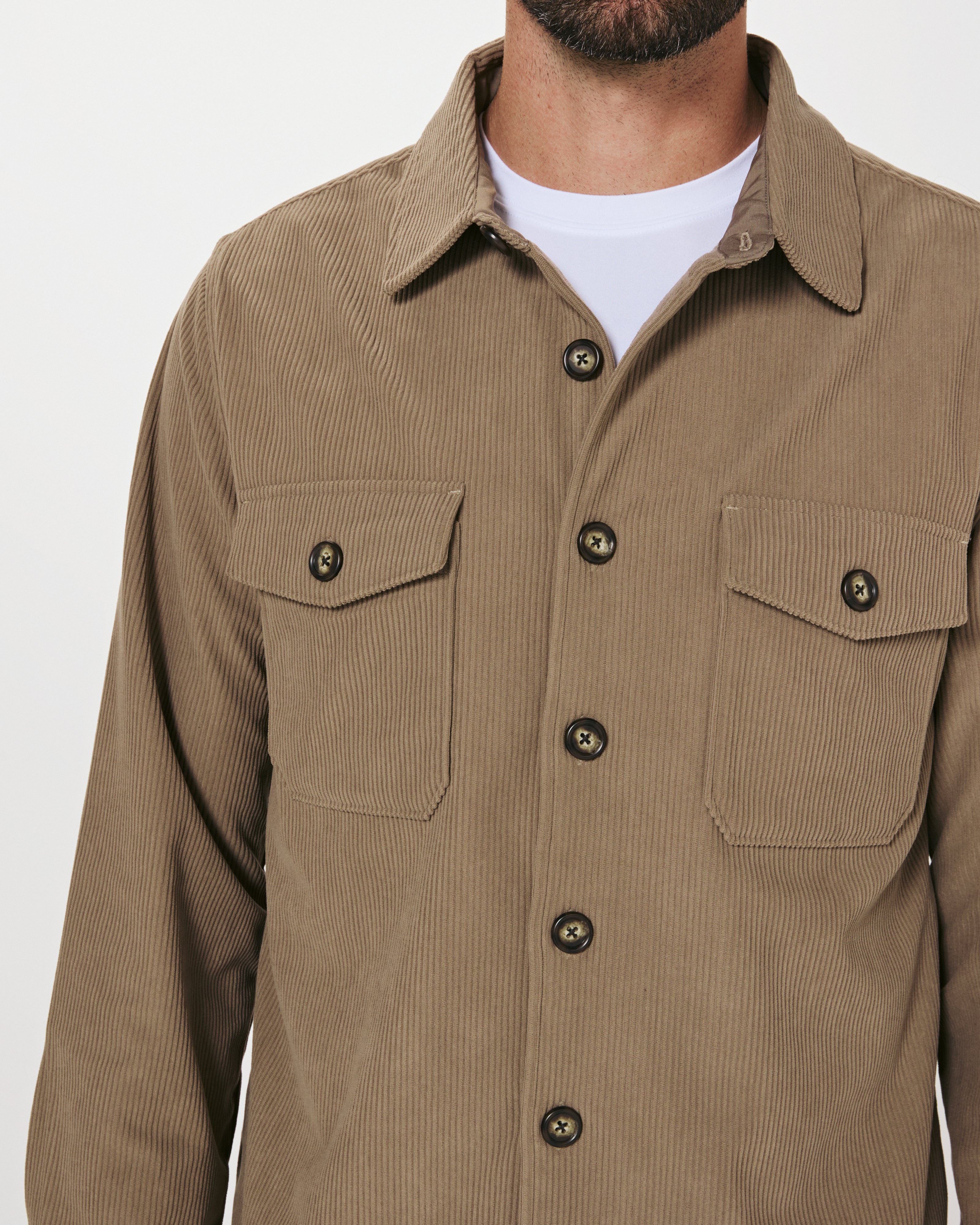 Crossway Corduroy Overshirt Taupe