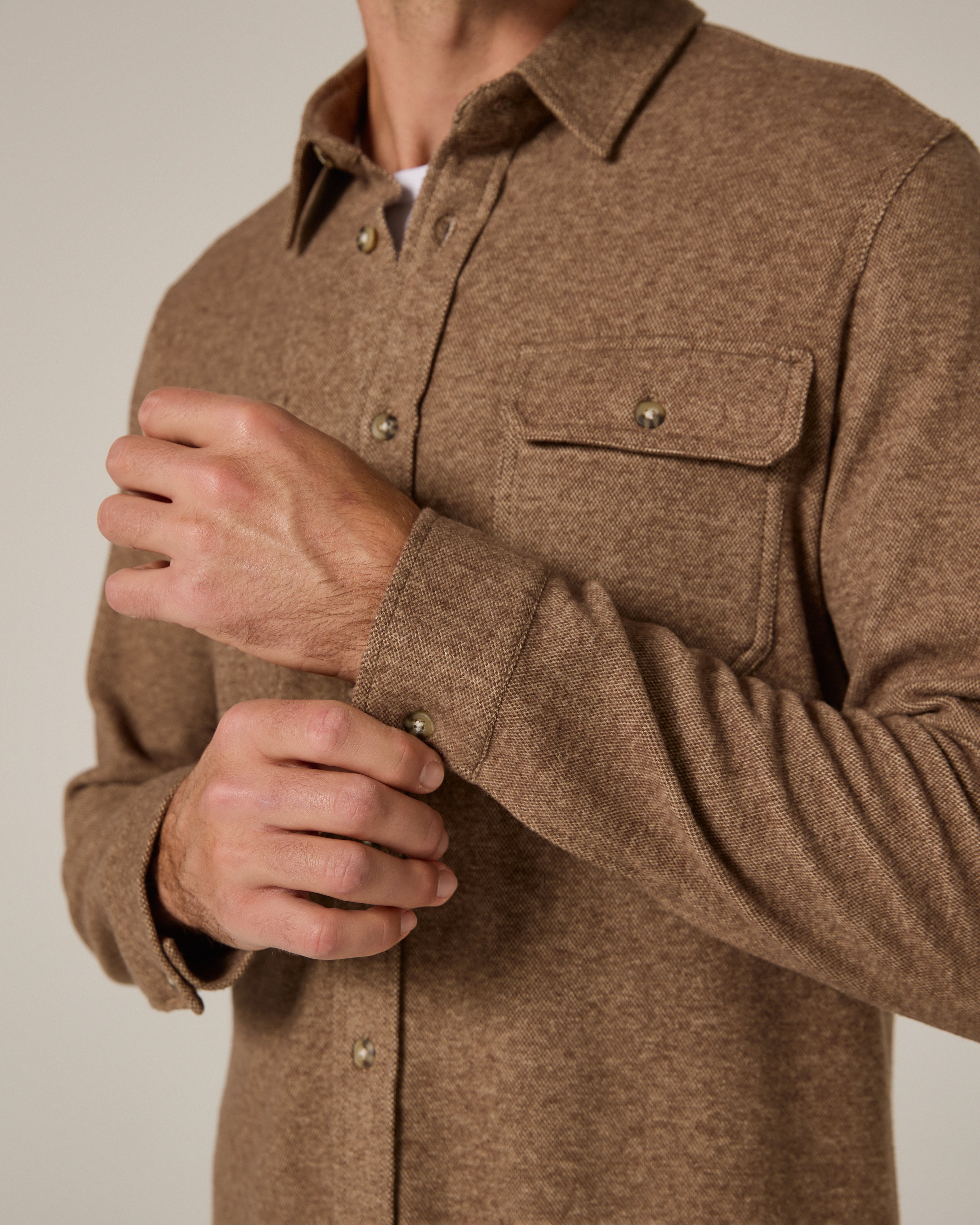 Generation Long Sleeve Marled Shirt Caramel