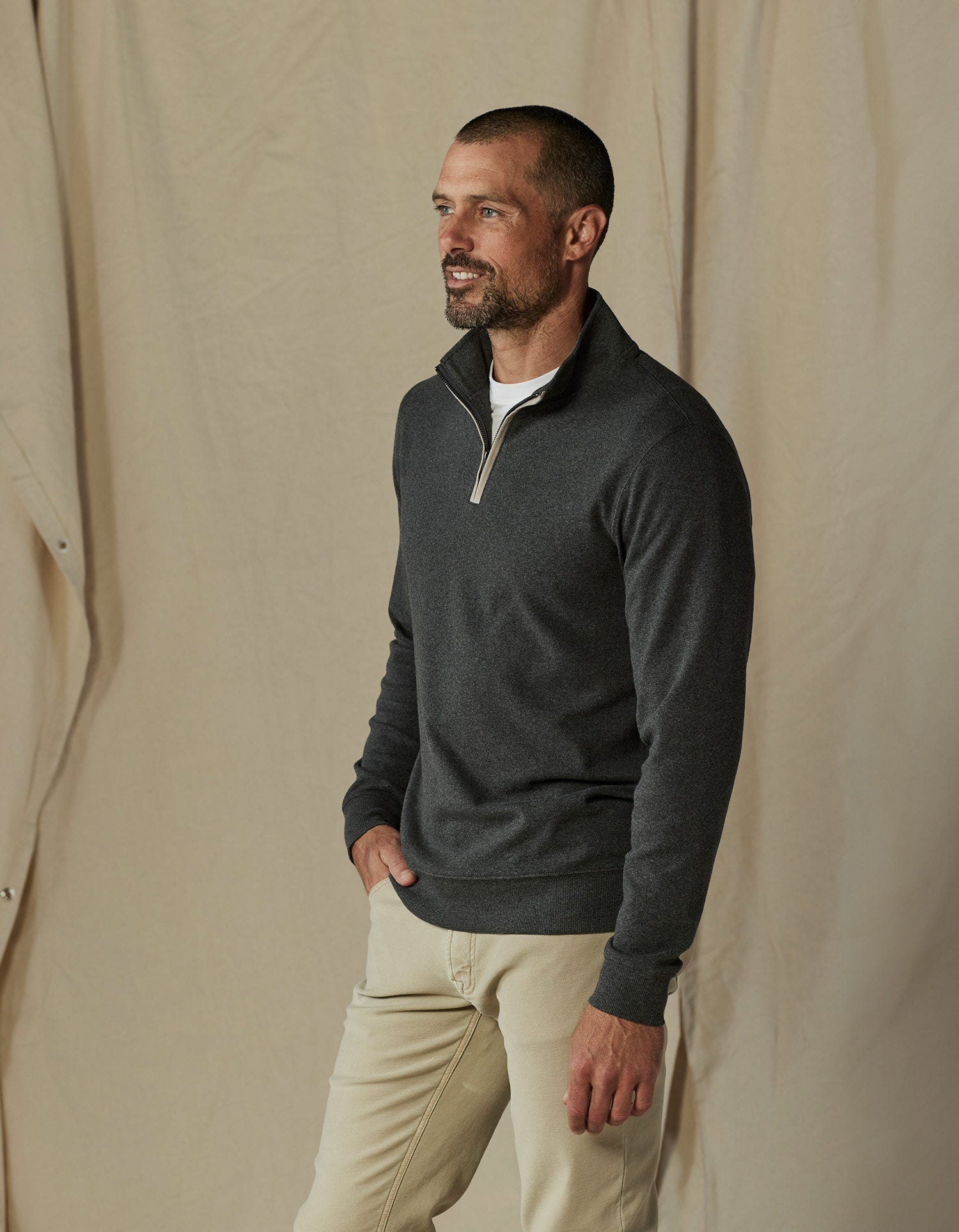 Puremeso Weekend Quarter Zip Charcoal