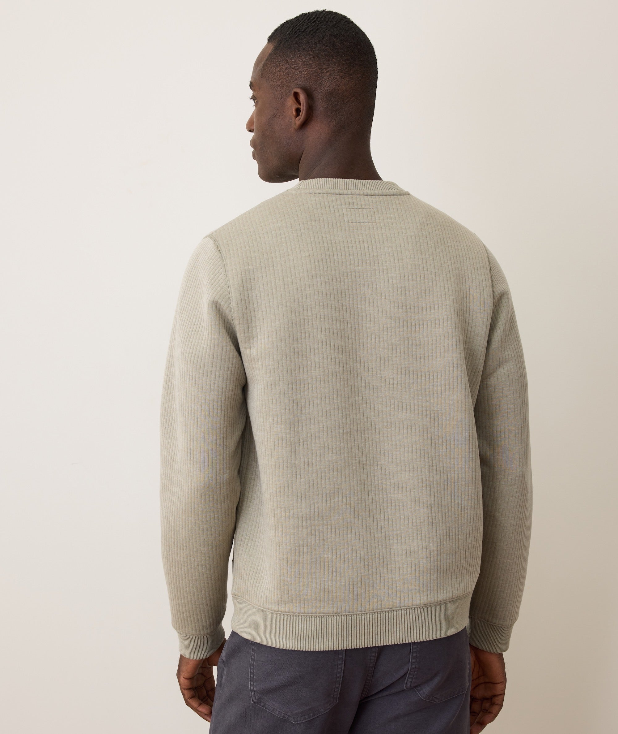 Corbet Quilted Crewneck Taupe
