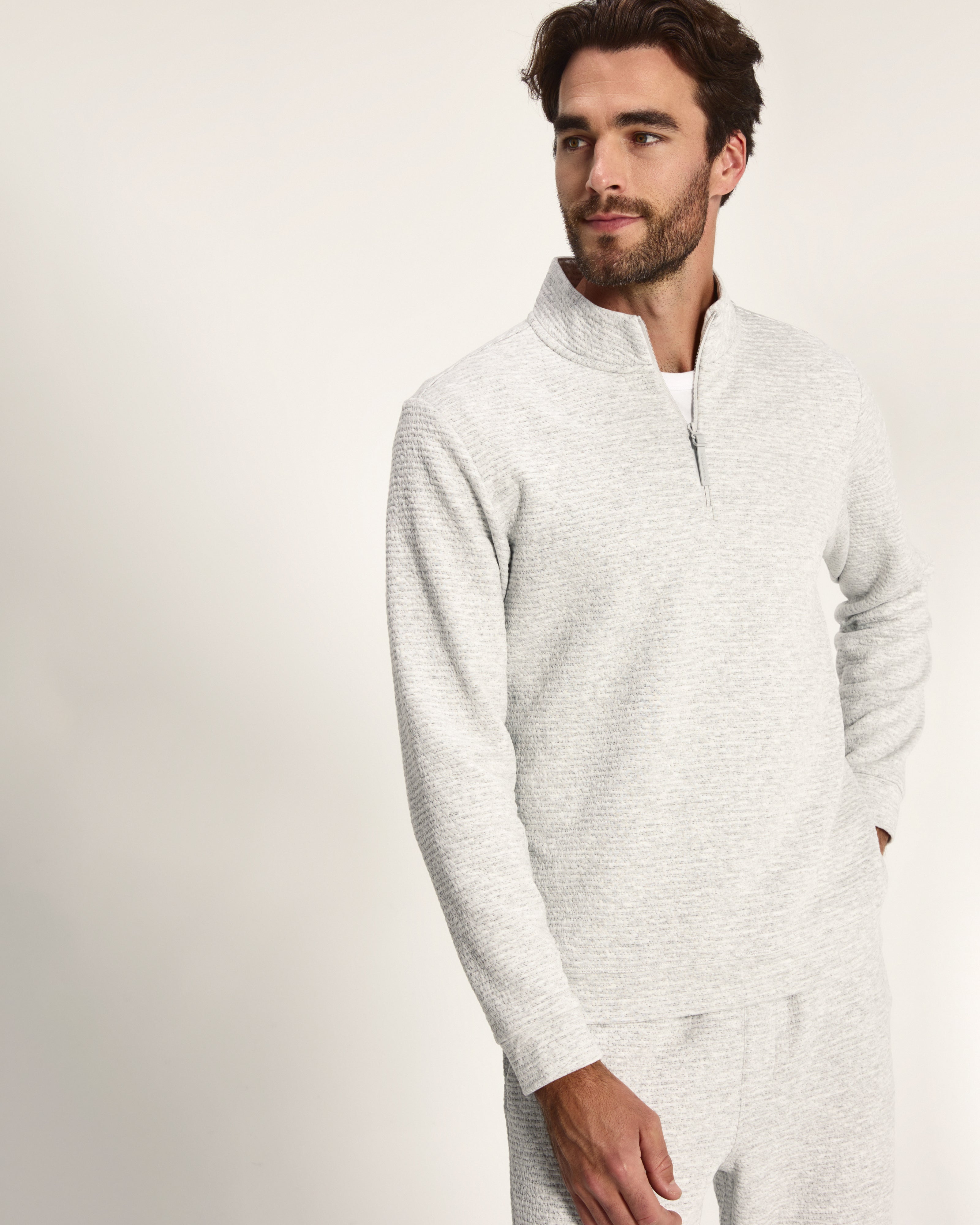 Elevate Quarter Zip Light Grey