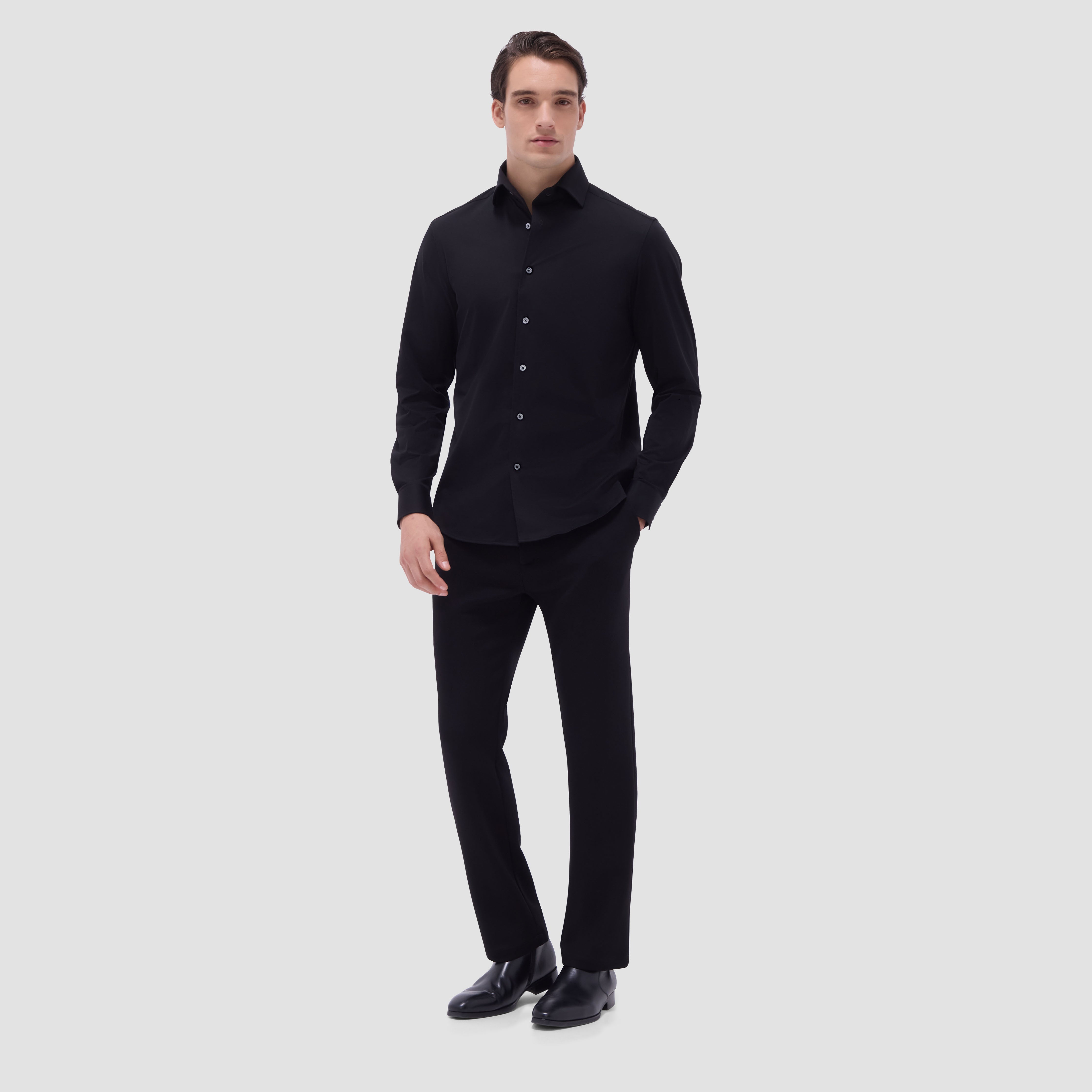 OOOHCotton Devon Long Sleeve Shirt Black