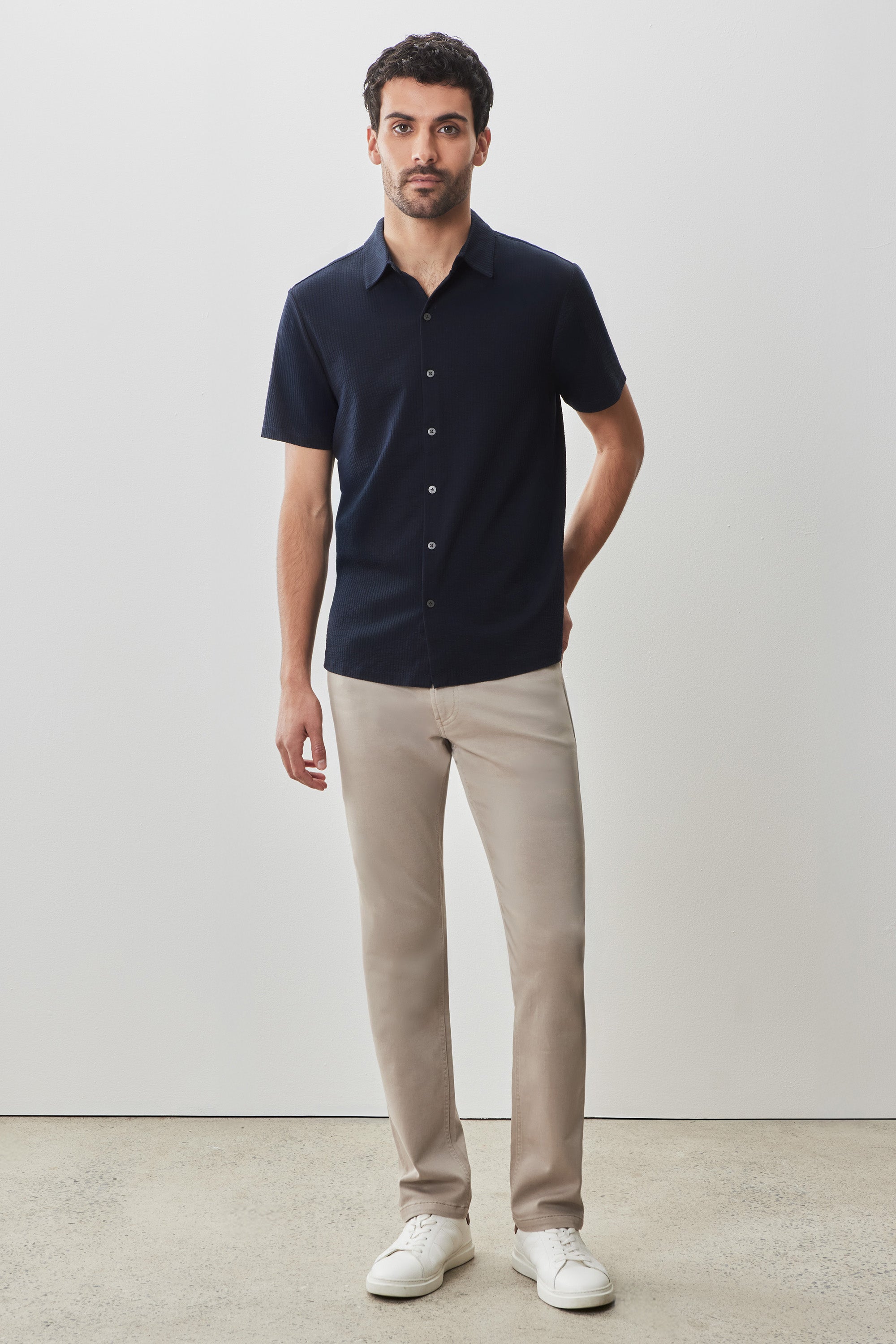 Manny Short Sleeve Knit Shirt Navy