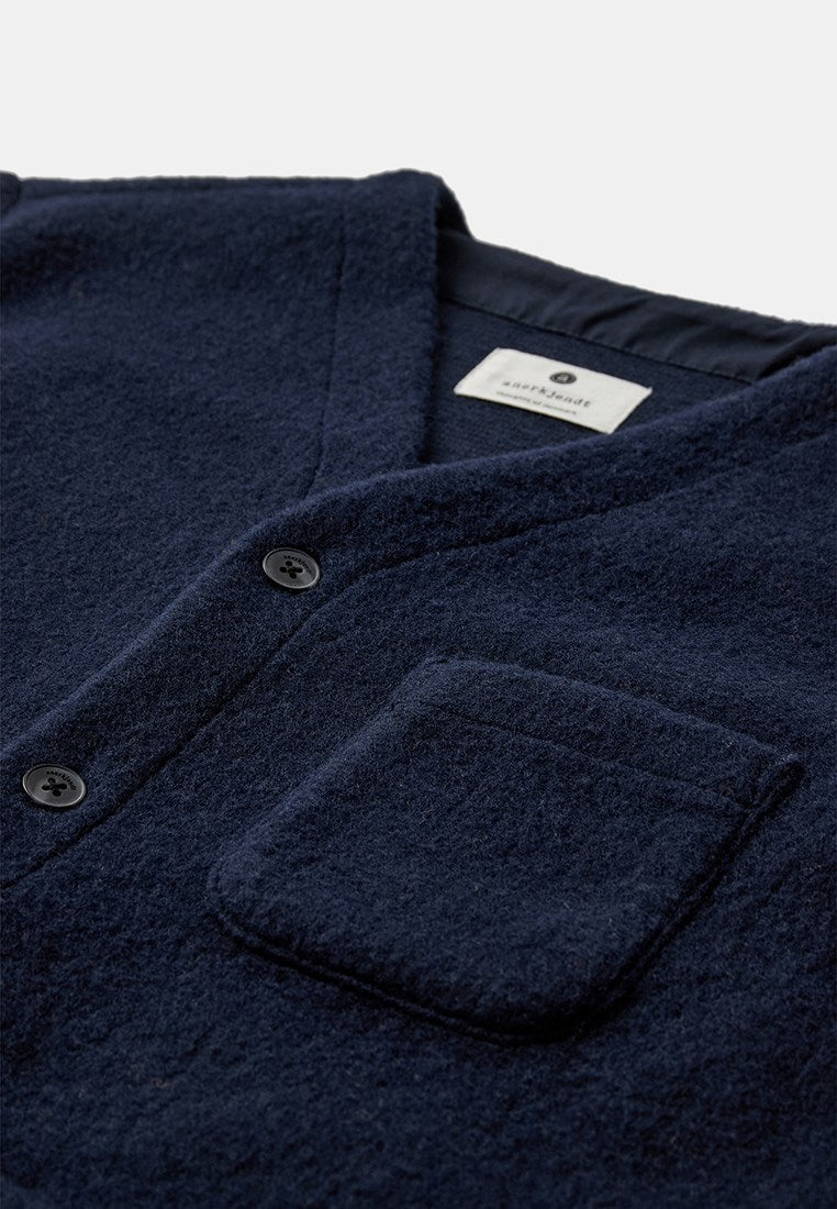 Aksigurd Boiled Wool Cardigan Sky Captain