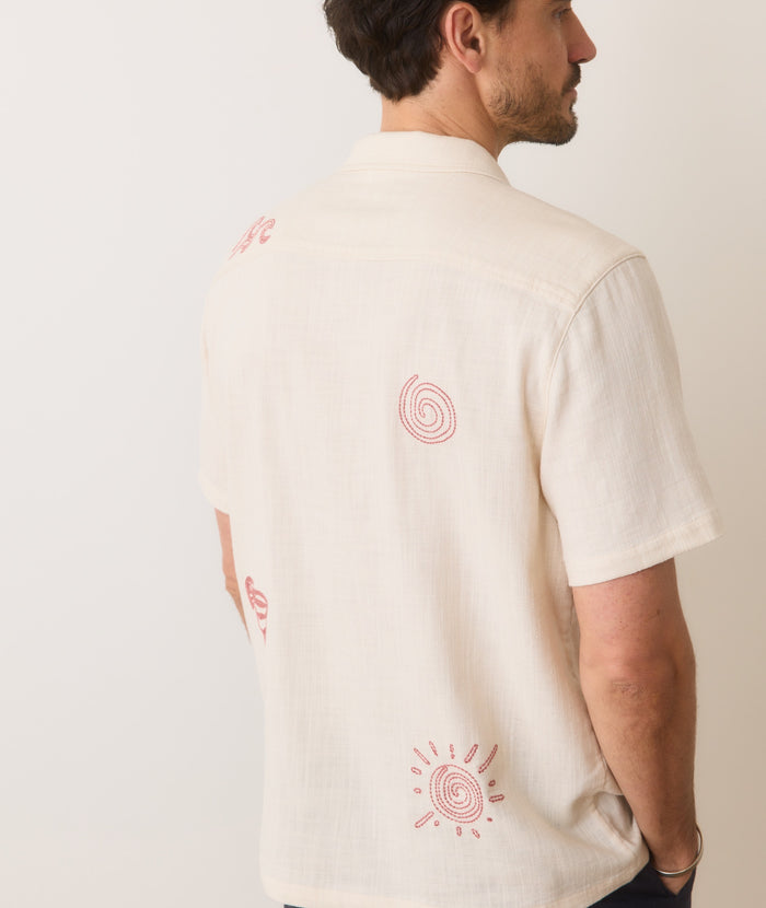 Embroidered Resort Shirt Natural