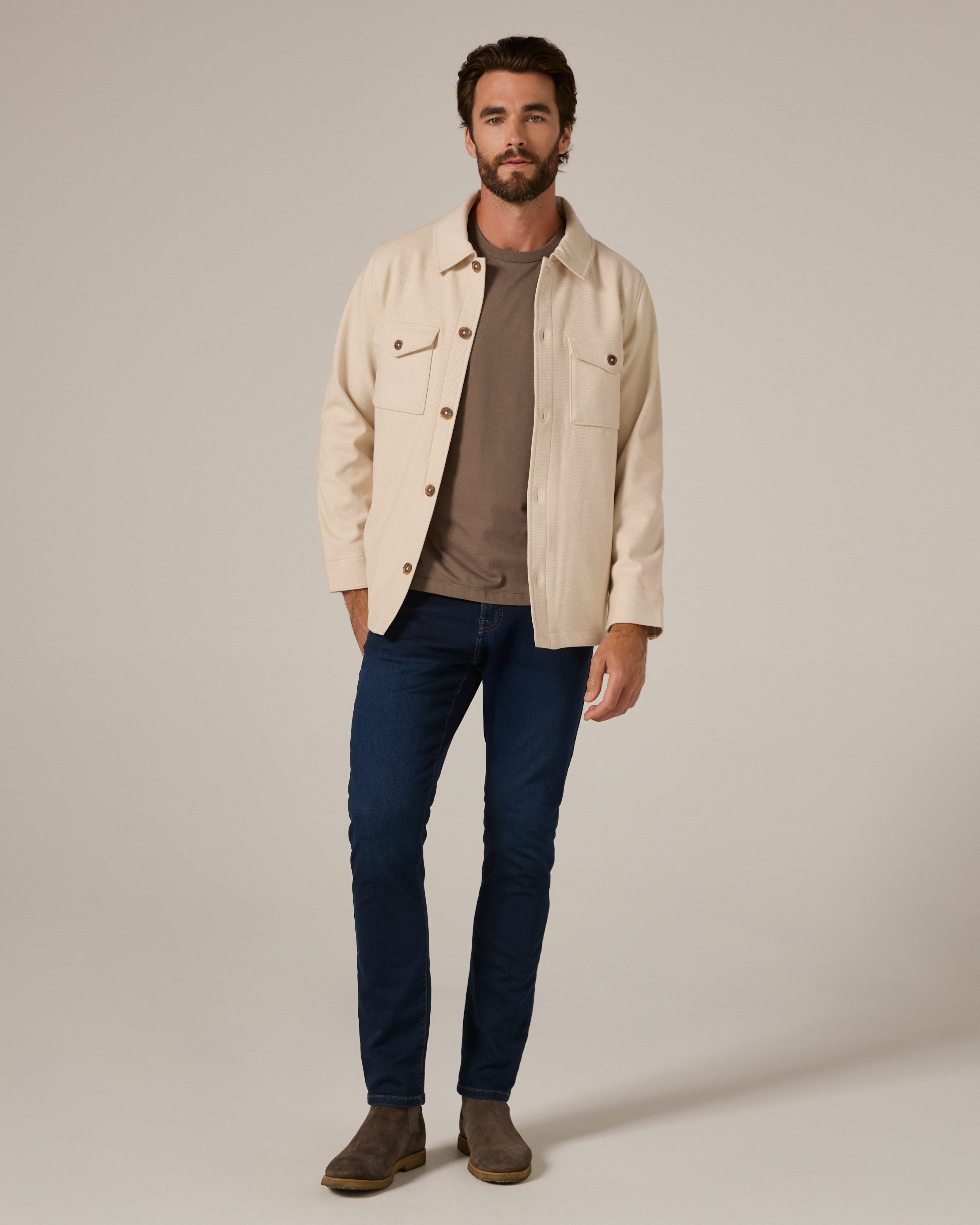 Craftsman Twill Shacket Beige