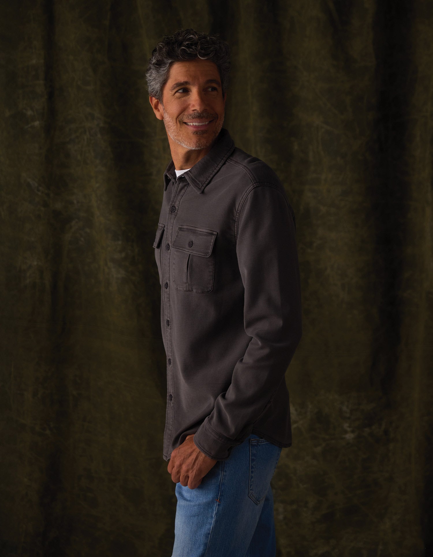 Comfort Terry Shirt Jacket Steel