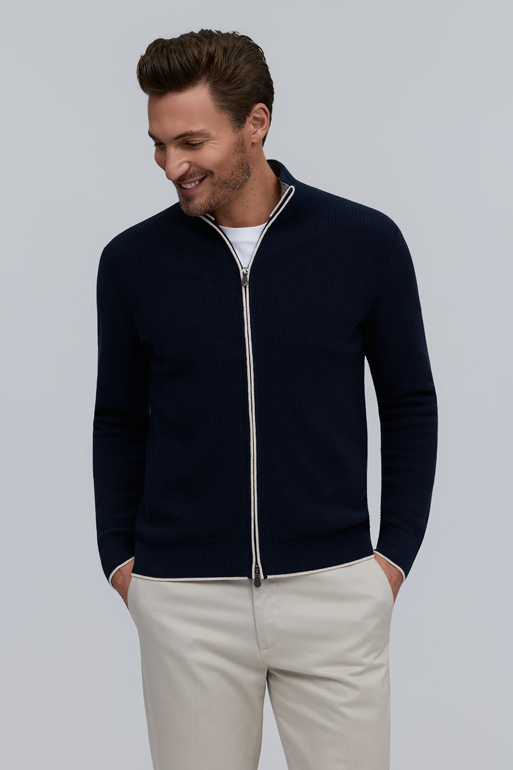 Stitch Full Zip Jacket Navy