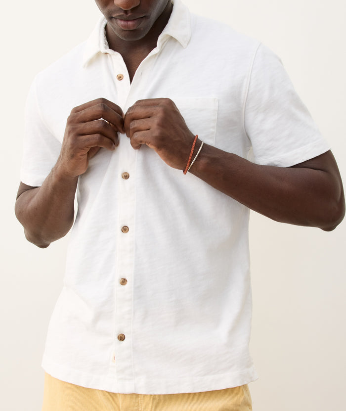 Vintage Heavy Slub Button Down White