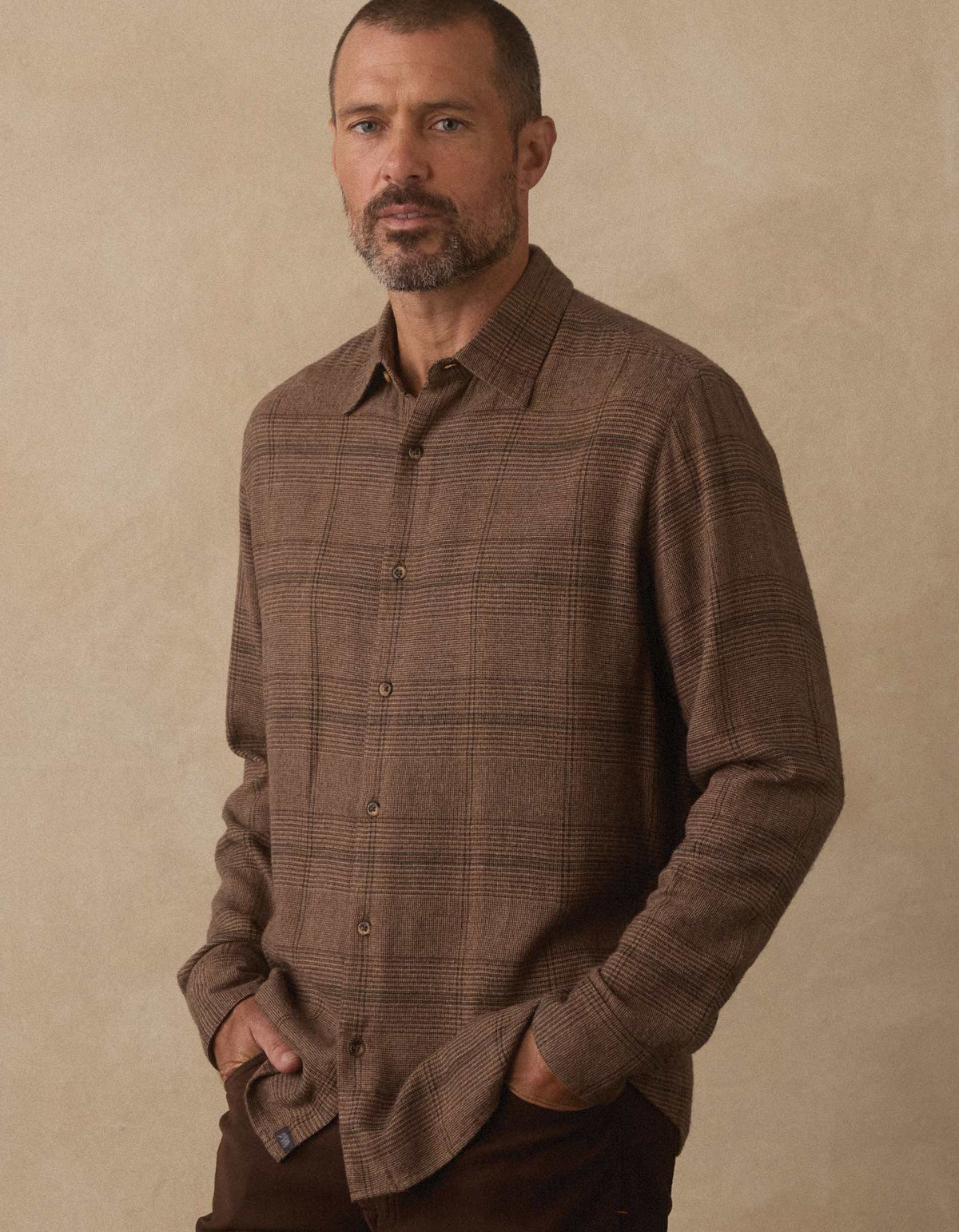 Owen Lightweight Button Up Espresso Plaid