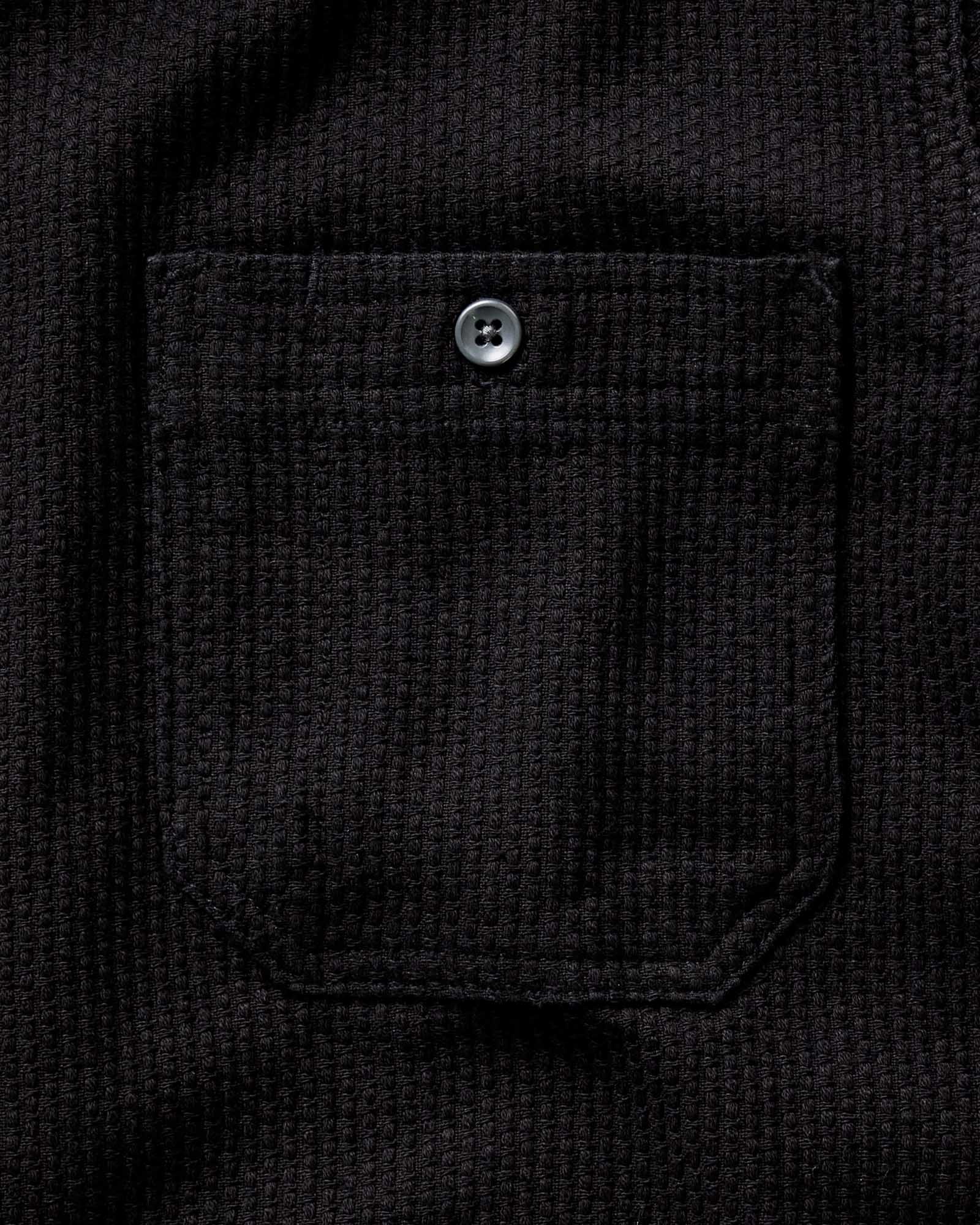 The Utility Shirt in Sashiko Black Indigo