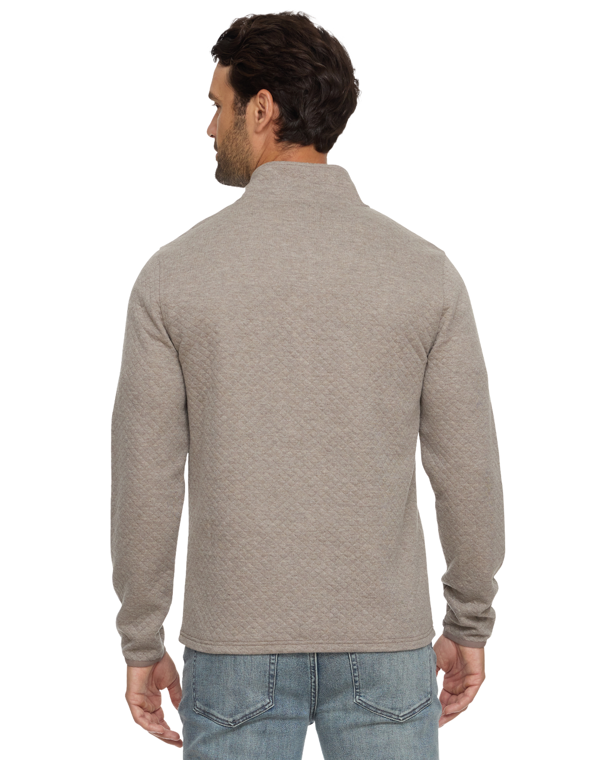 Bradner Quarter Zip Mock Neck Dark Taupe