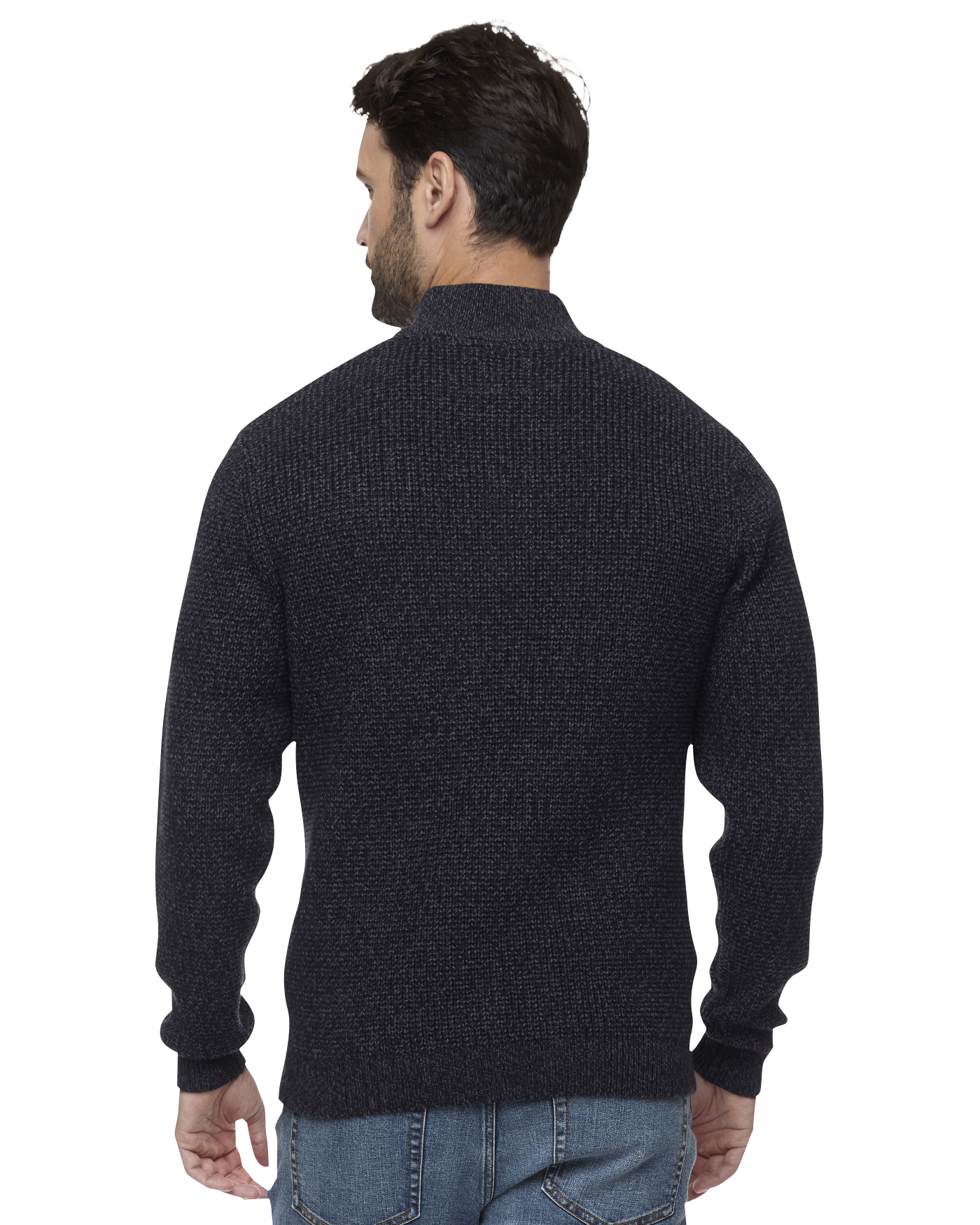 Denver Button Mock Neck Sweater Charcoal Heather