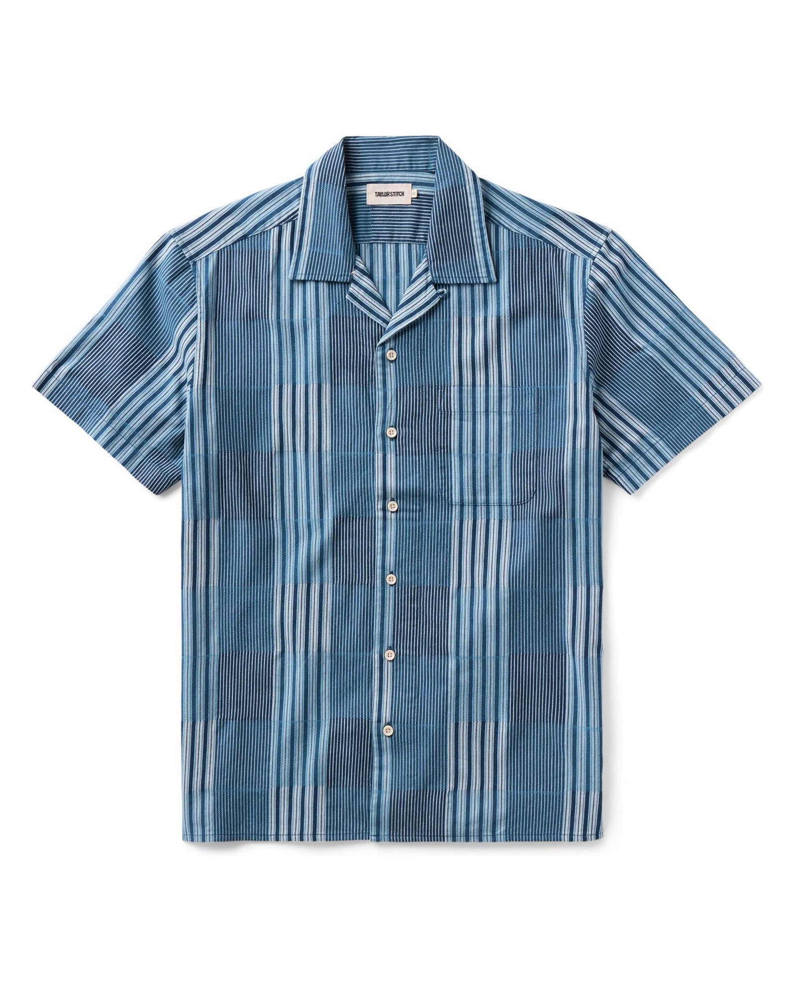 The Short Sleeve Hawthorne Shirt Indigo Patchwork