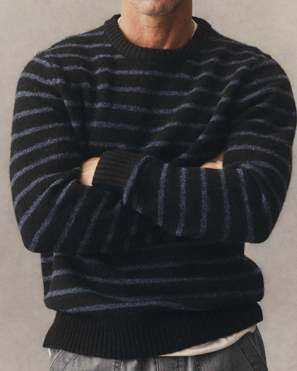 The Eastmoor Wool Sweater Coal Stripe