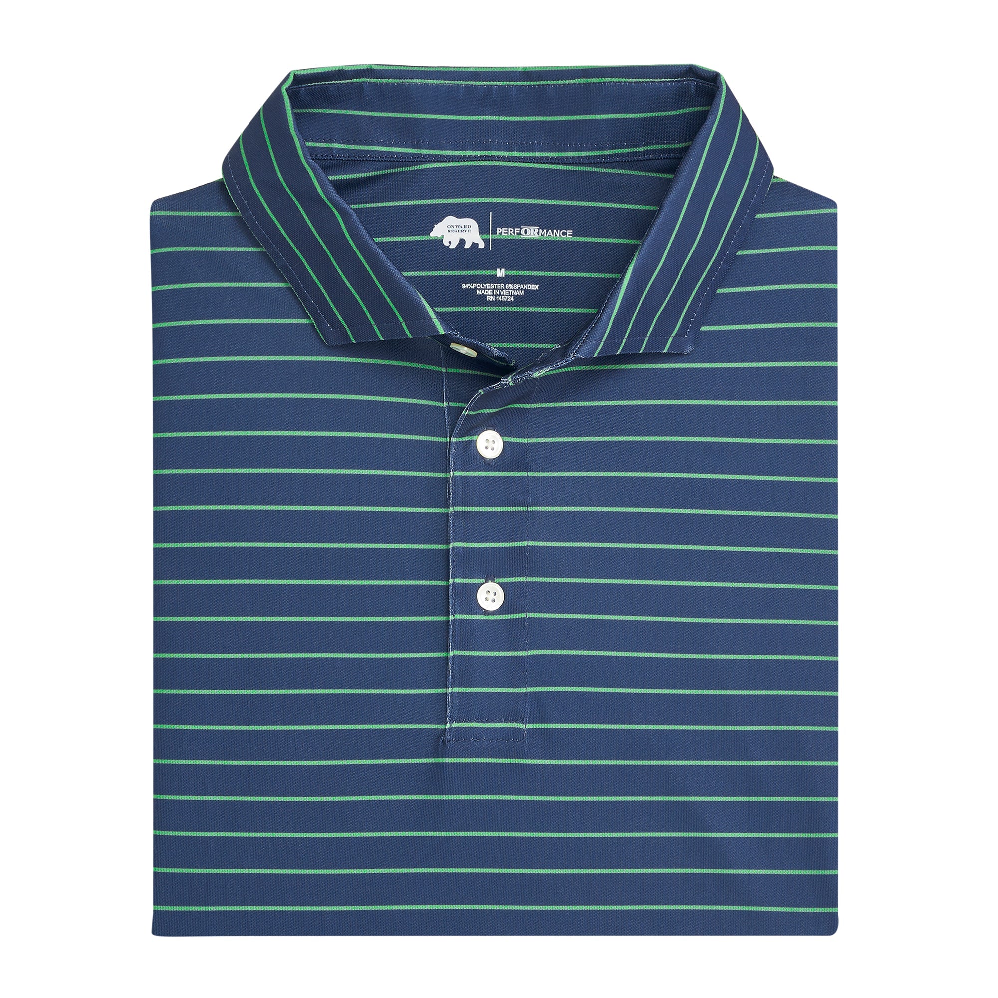Tourney Performance Pique Polo Naval Academy Stripe