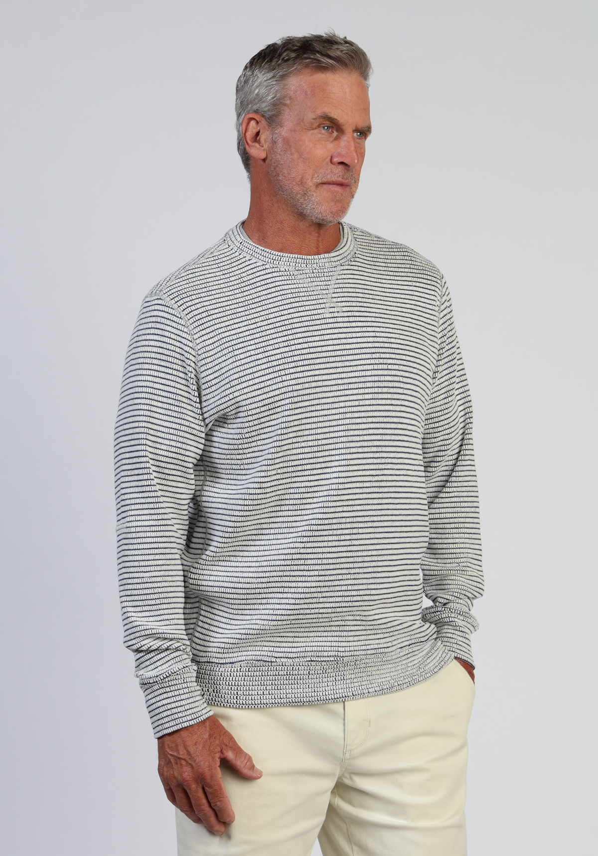 Baja Stripe Crewneck Blue